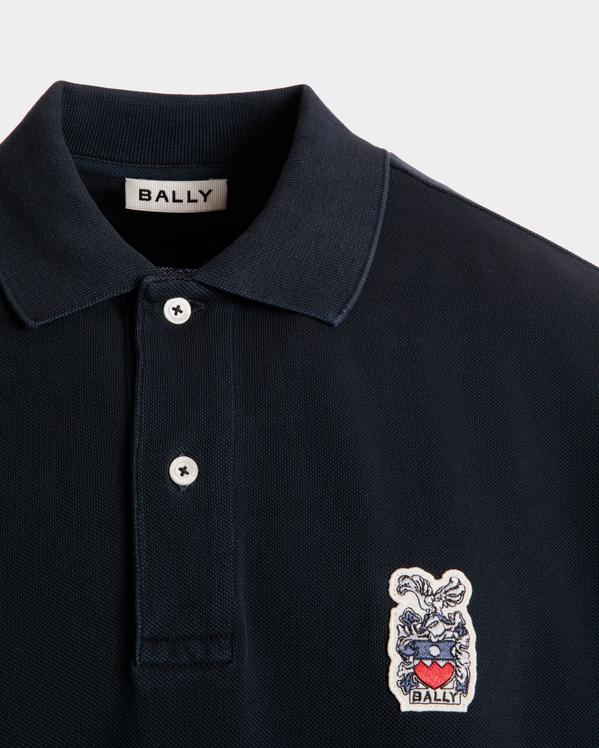 Polo Shirt in Navy Blue Cotton - Men's - Bally - 02