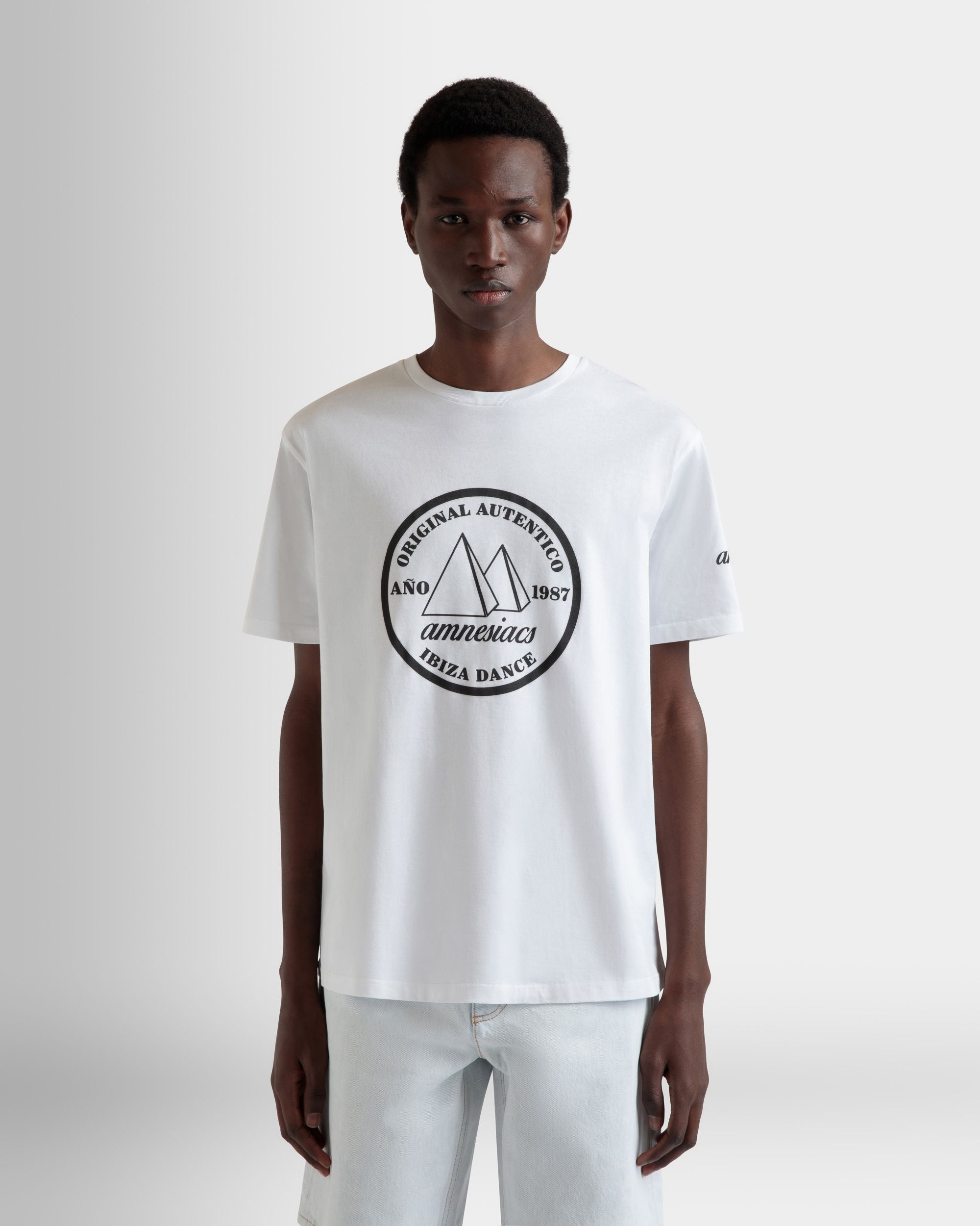 Camiseta DJ Leo Mas X Bally De Algodón Blanco Con Estampado Amnesia - Hombre - Bally - 08
