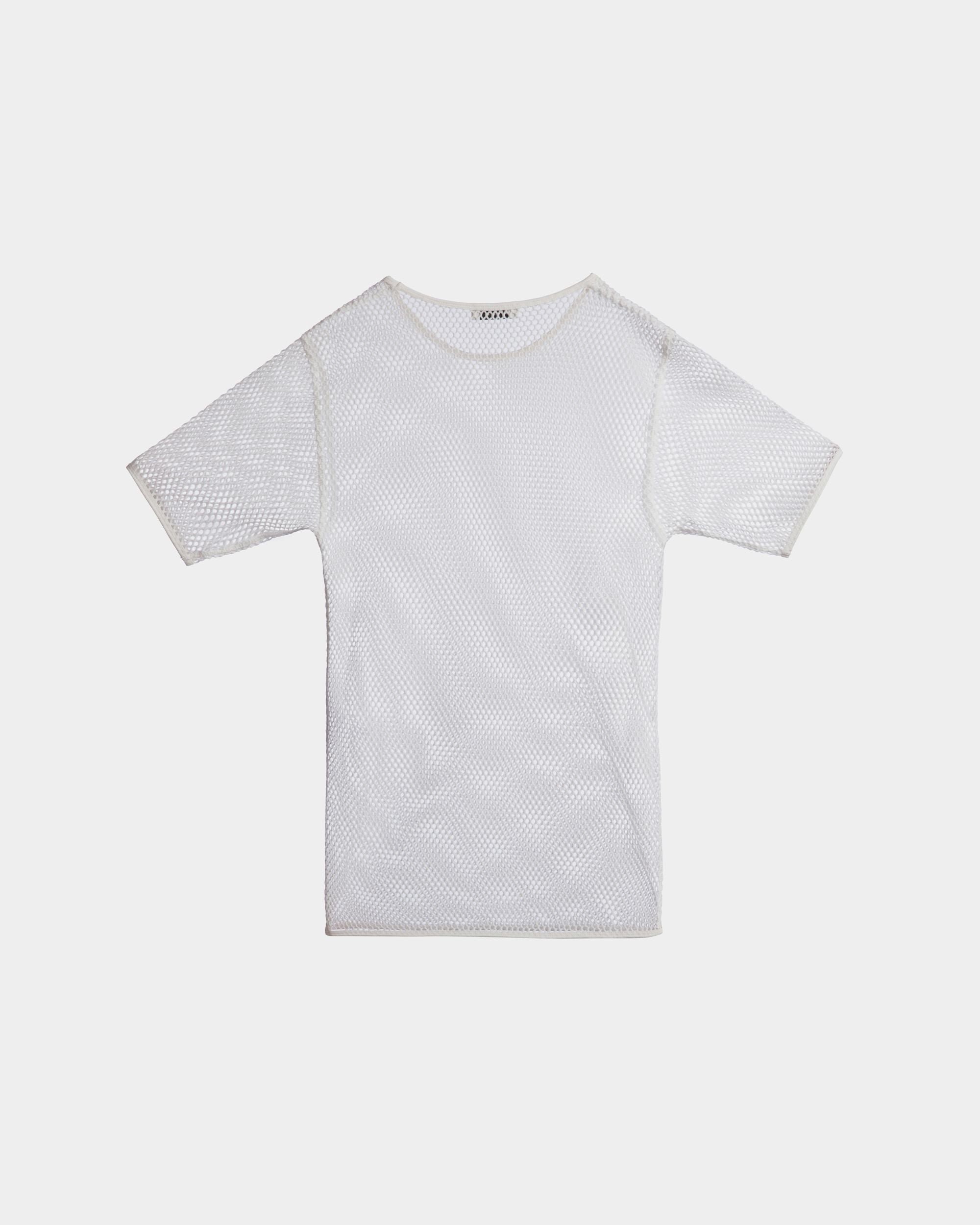 Mesh T-Shirt in White Cotton - Men's - Bally - 03