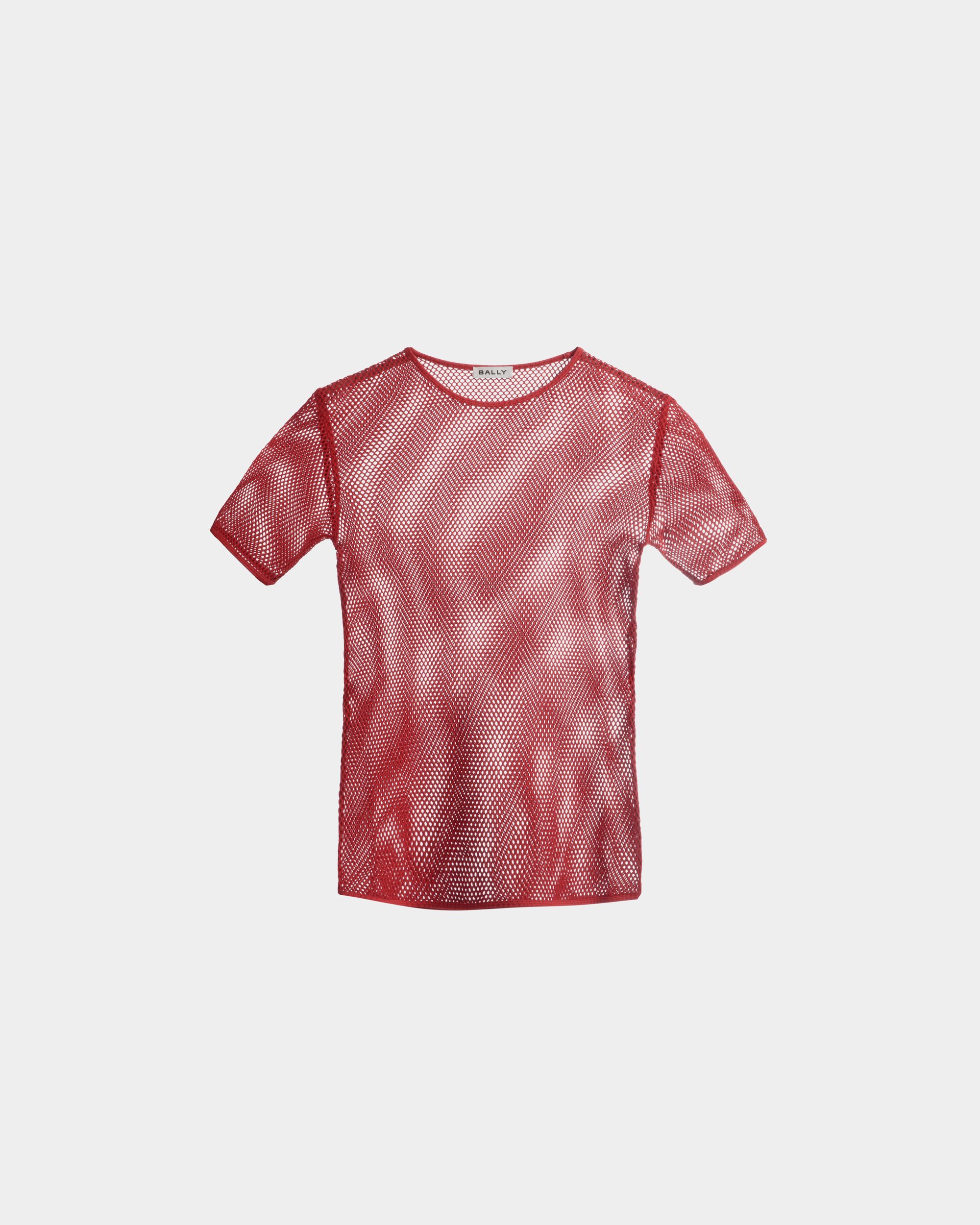 Camiseta De Malla De Algodón Rojo - Hombre - Bally - 01