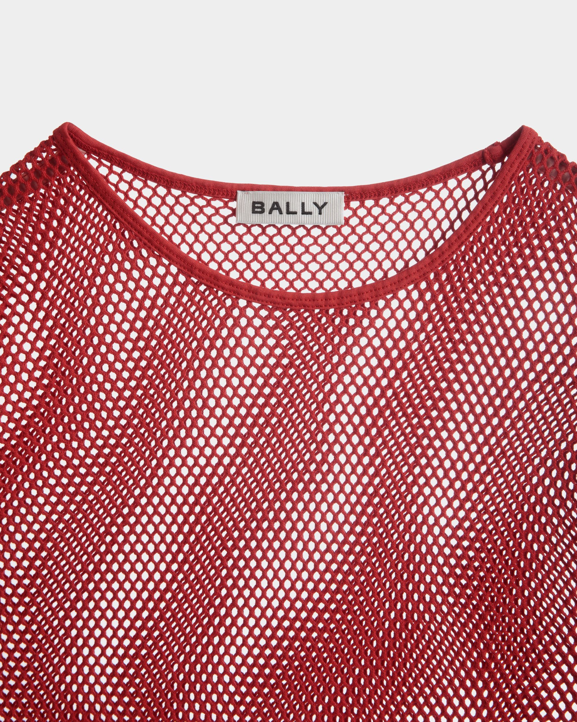 Camiseta De Malla De Algodón Rojo - Hombre - Bally - 02