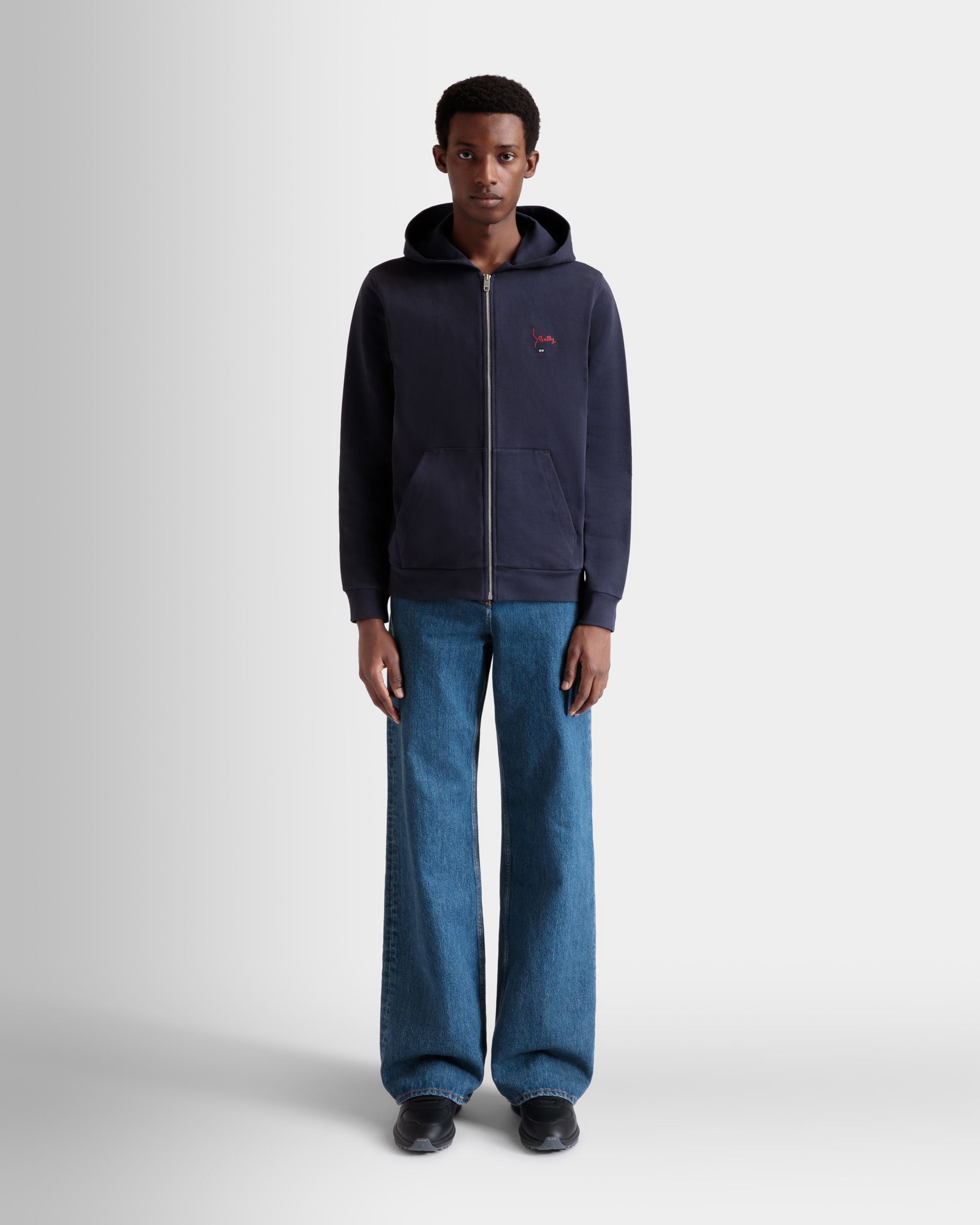 Sudadera Con Capucha De Algodón Navy Blue - Hombre - Bally - 02
