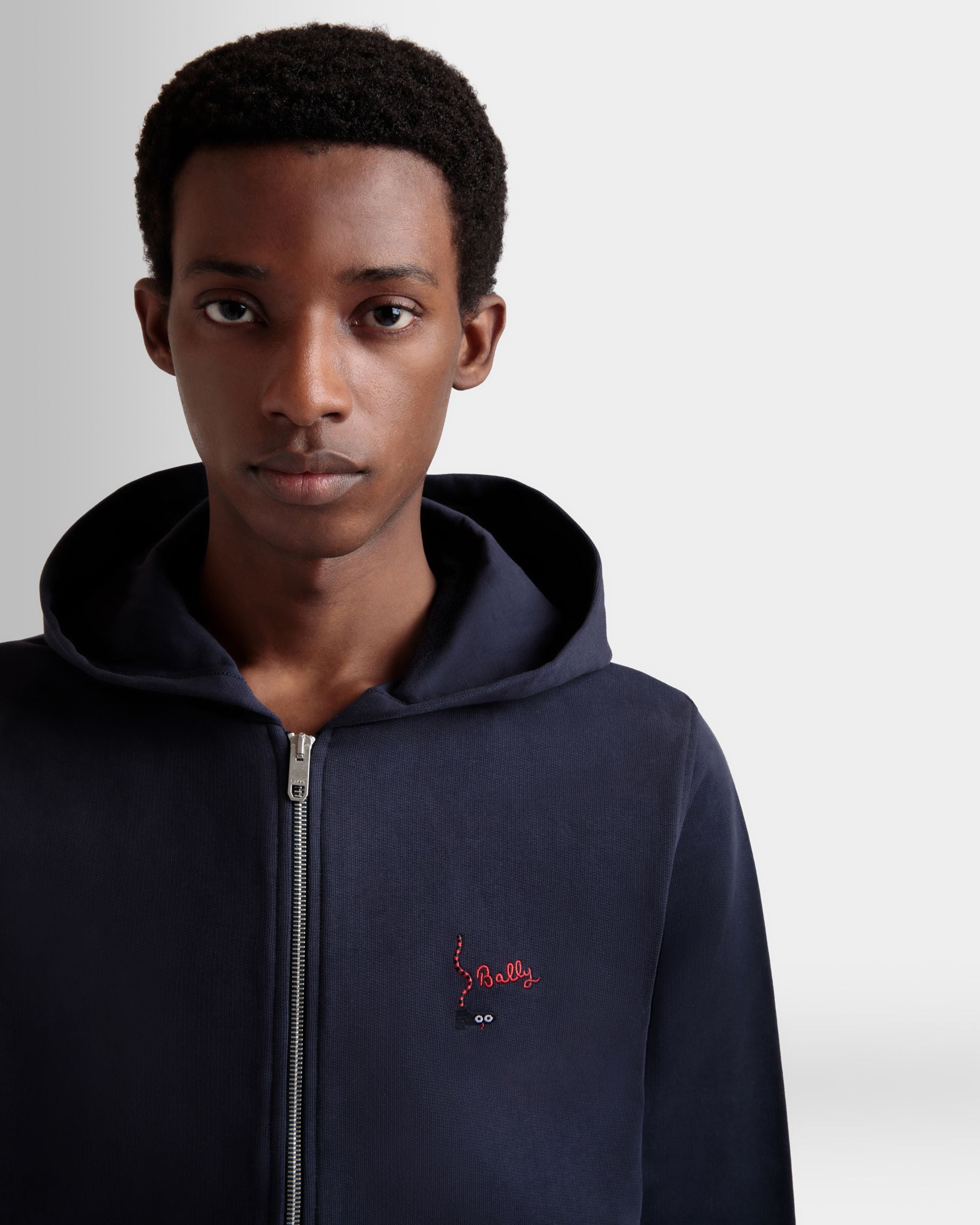 Sudadera Con Capucha De Algodón Navy Blue - Hombre - Bally - 03