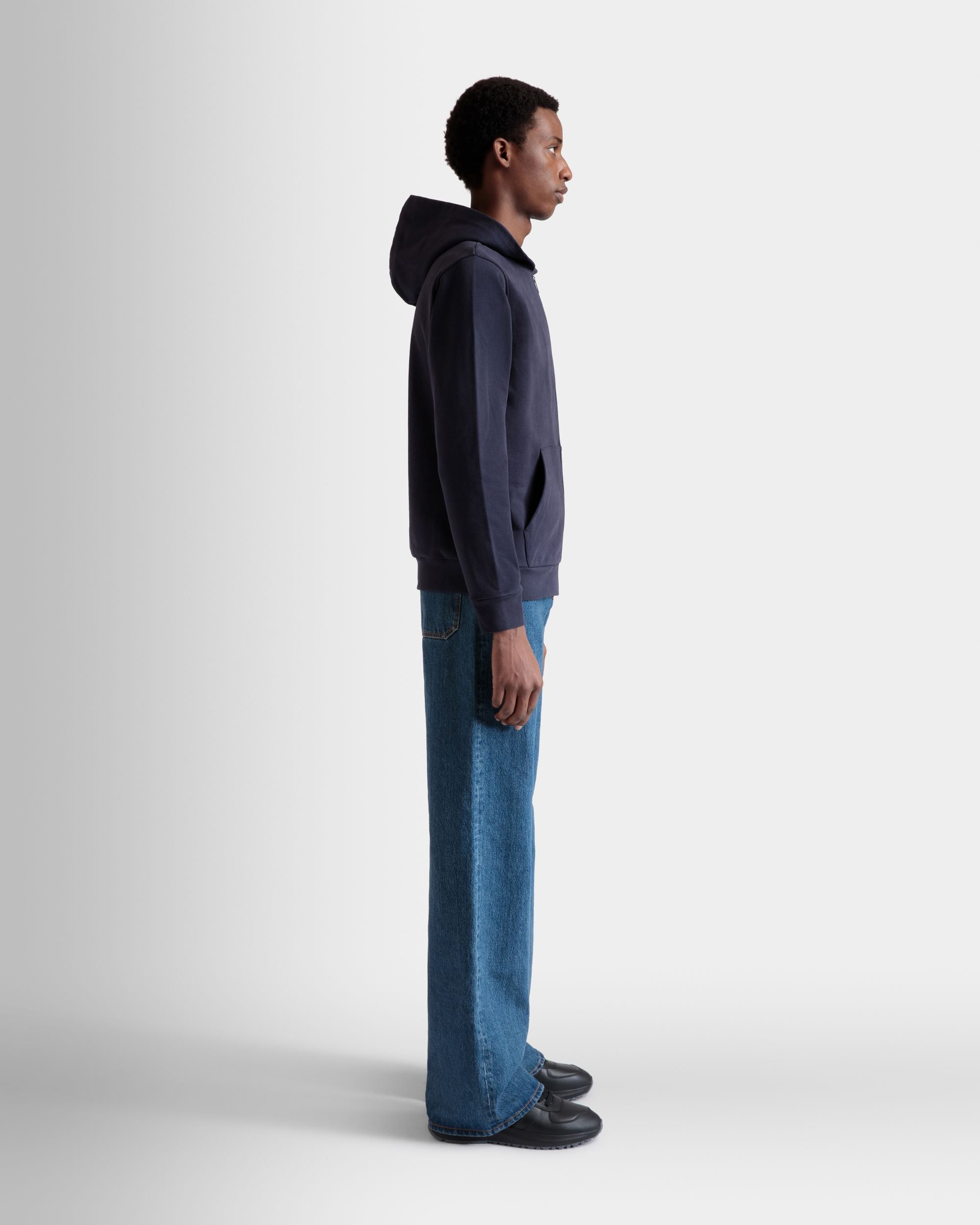Sudadera Con Capucha De Algodón Navy Blue - Hombre - Bally - 05