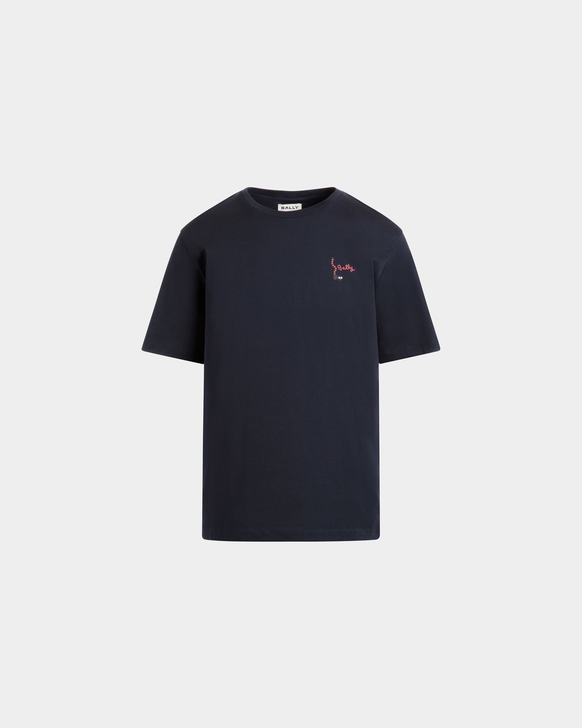 Camiseta De Algodón Navy Blue - Hombre - Bally - 01