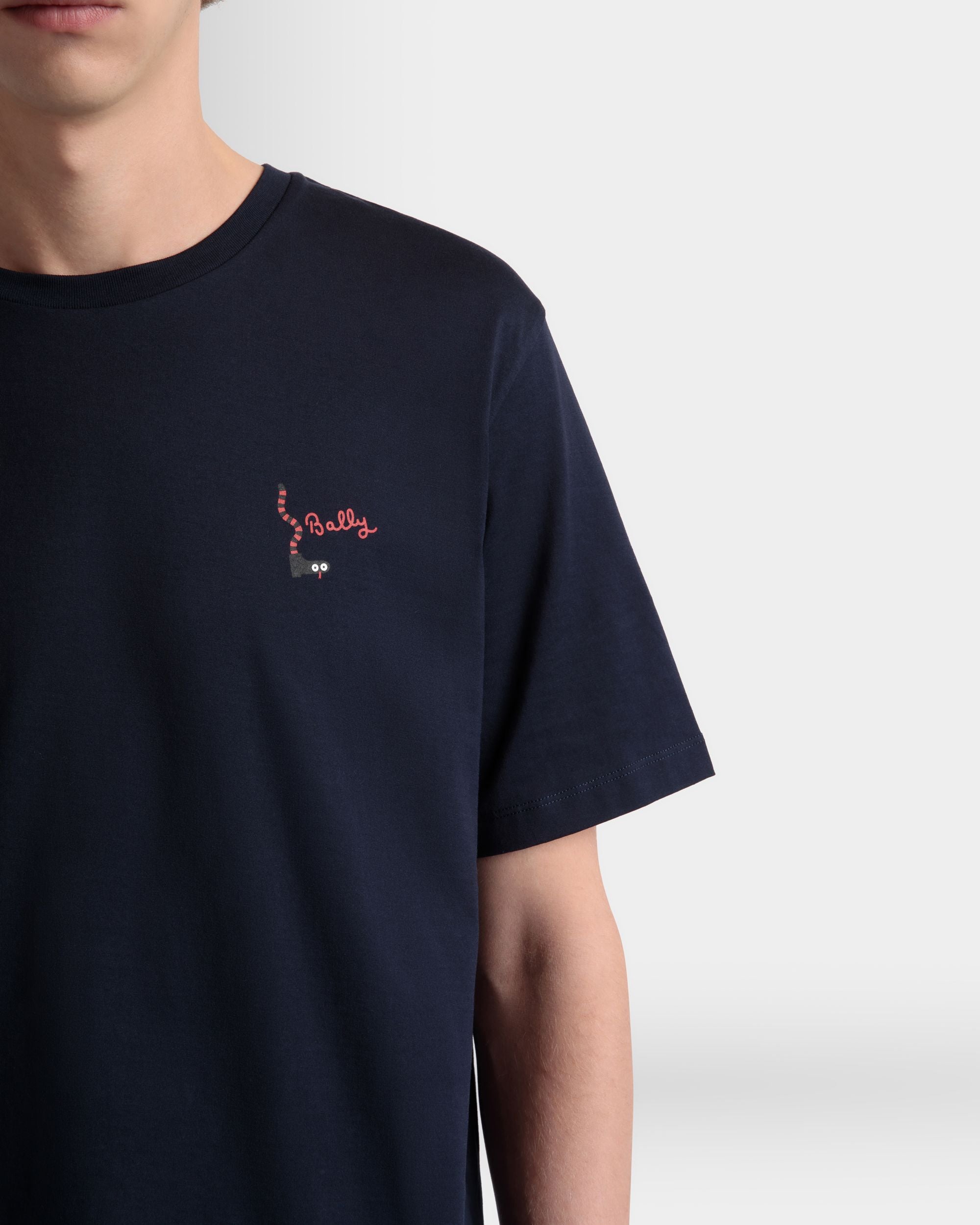 Camiseta De Algodón Navy Blue - Hombre - Bally - 03