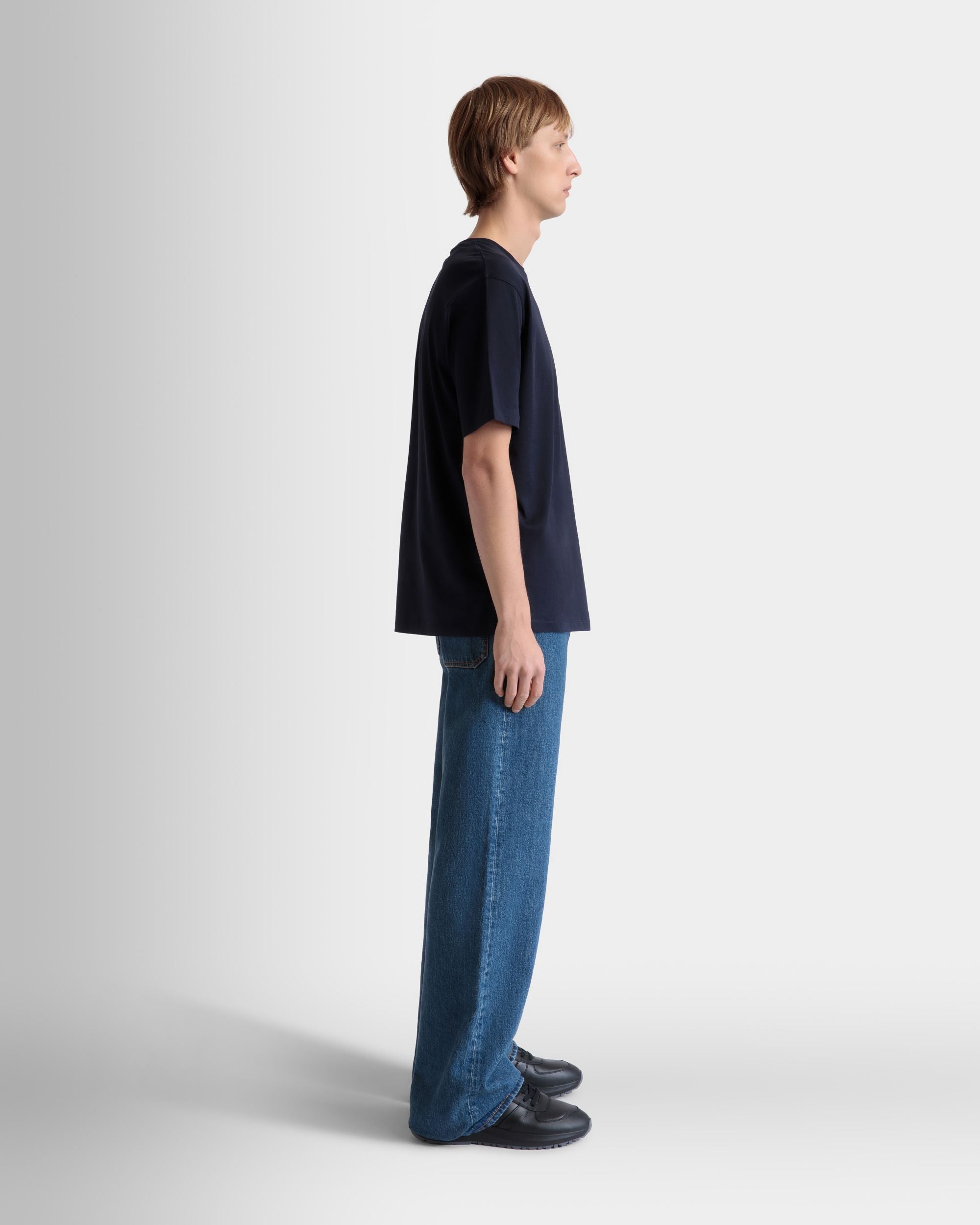 Camiseta De Algodón Navy Blue - Hombre - Bally - 05