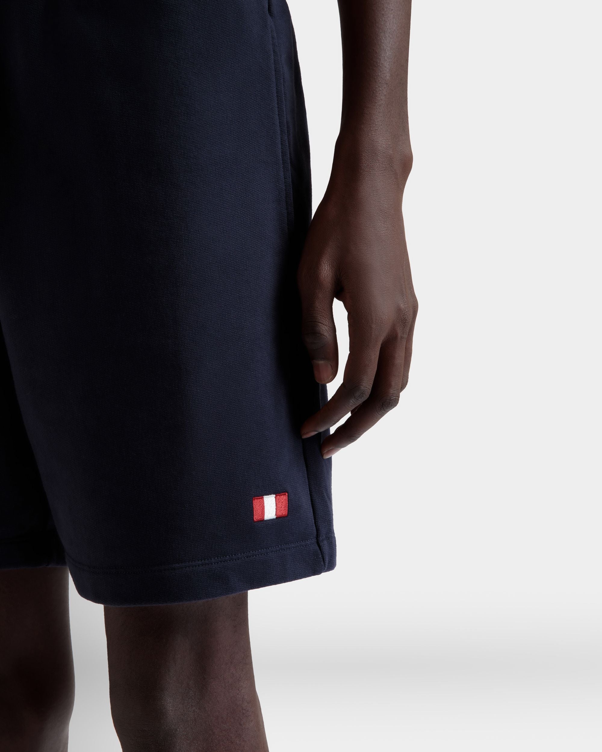 Pantalón Corto De Algodón Navy Blue Con Bally Flag - Hombre - Bally - 03