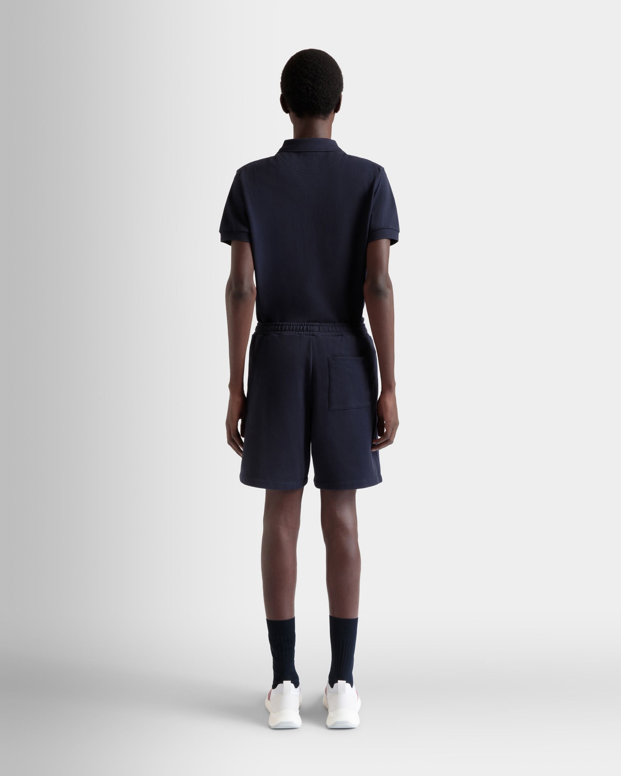Pantalón Corto De Algodón Navy Blue Con Bally Flag - Hombre - Bally - 06