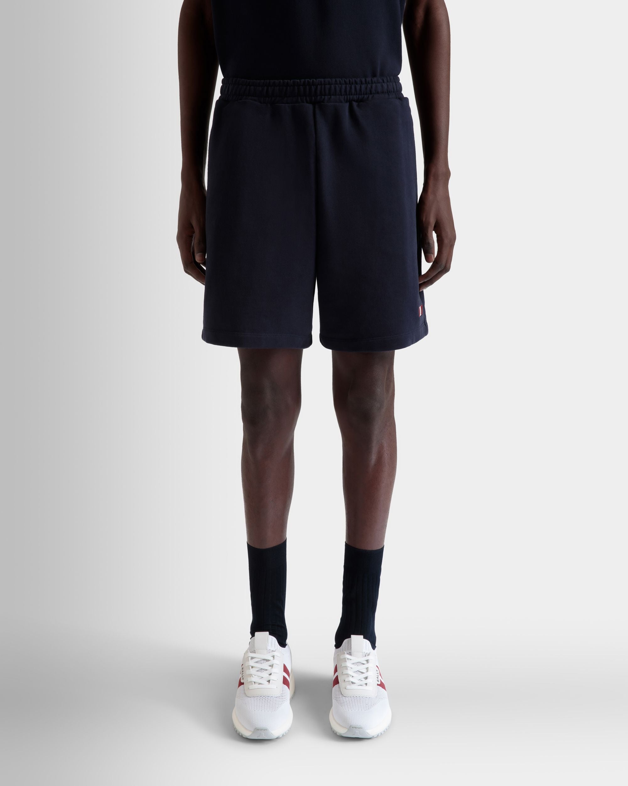 Pantalón Corto De Algodón Navy Blue Con Bally Flag - Hombre - Bally - 08