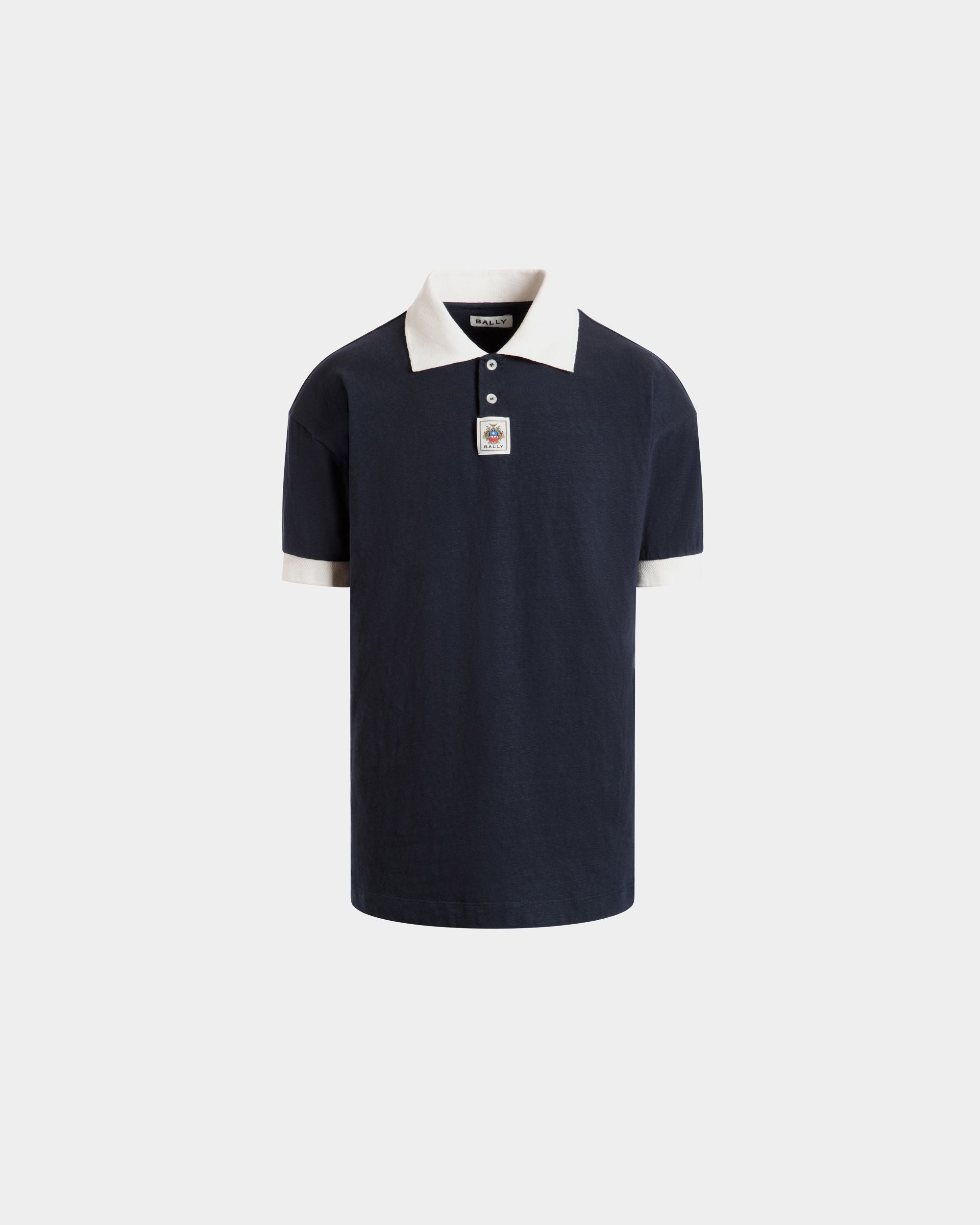 Polo De Algodón Elástico Navy Blue - Hombre - Bally - 01