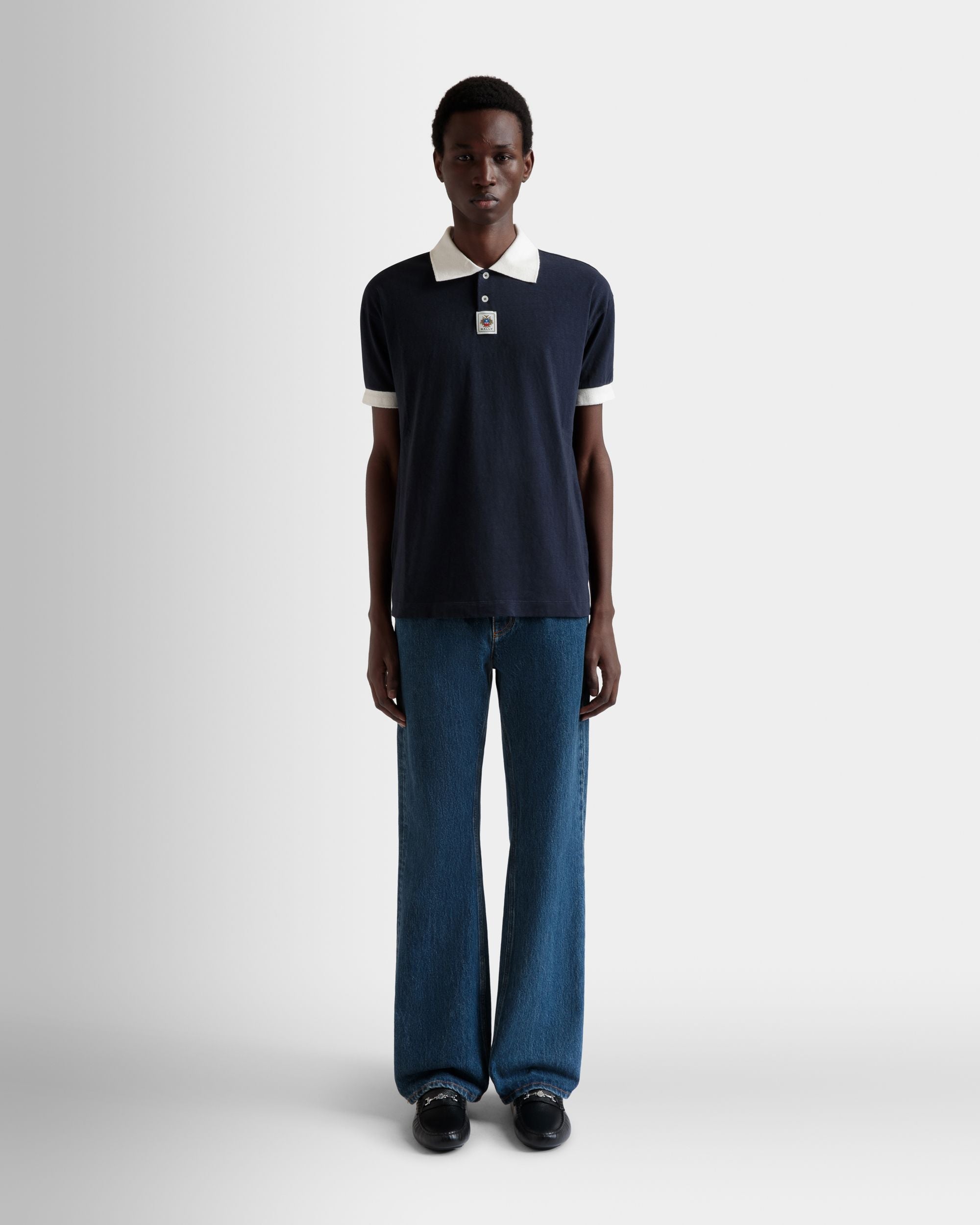 Polo De Algodón Elástico Navy Blue - Hombre - Bally - 02