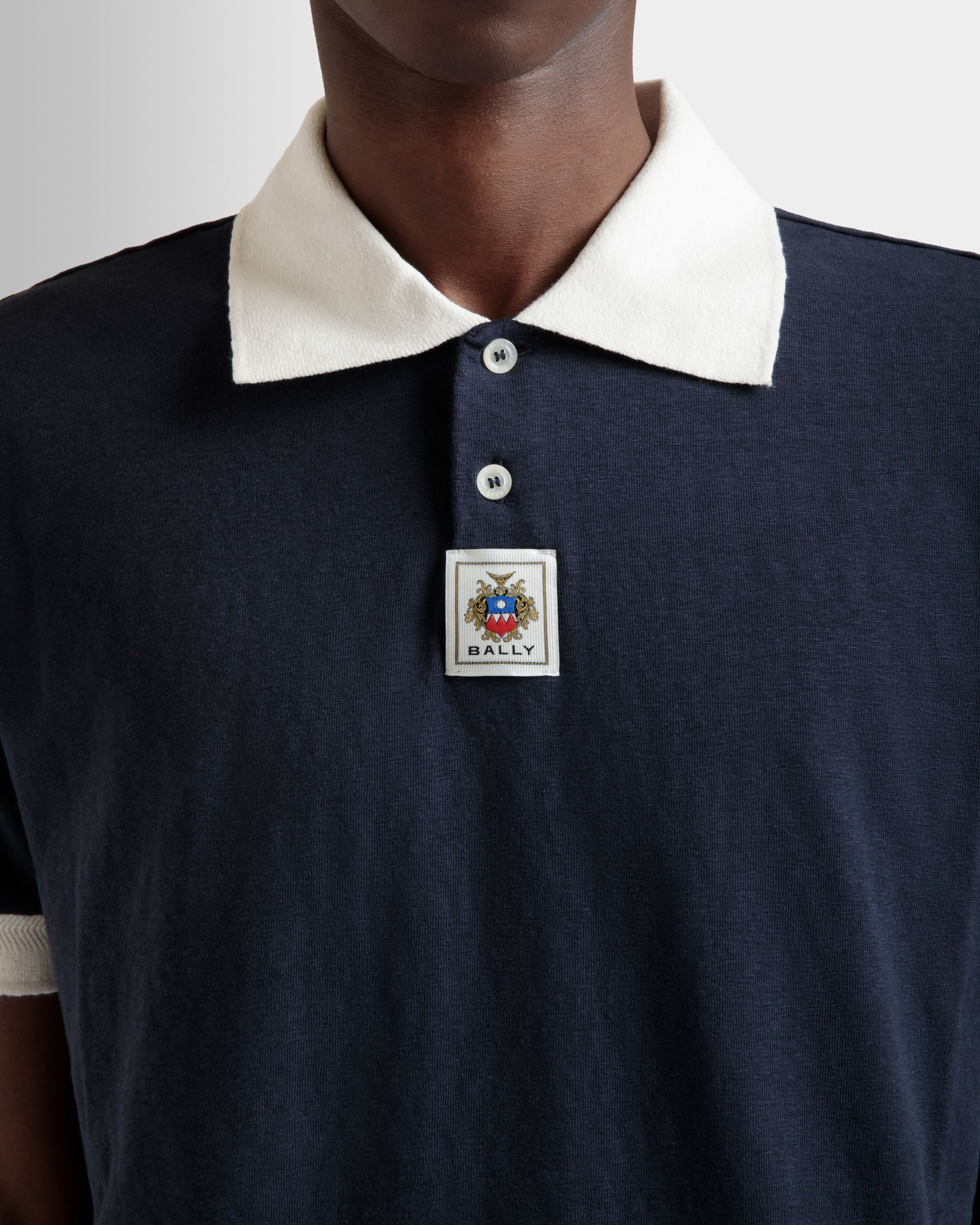 Polo De Algodón Elástico Navy Blue - Hombre - Bally - 03
