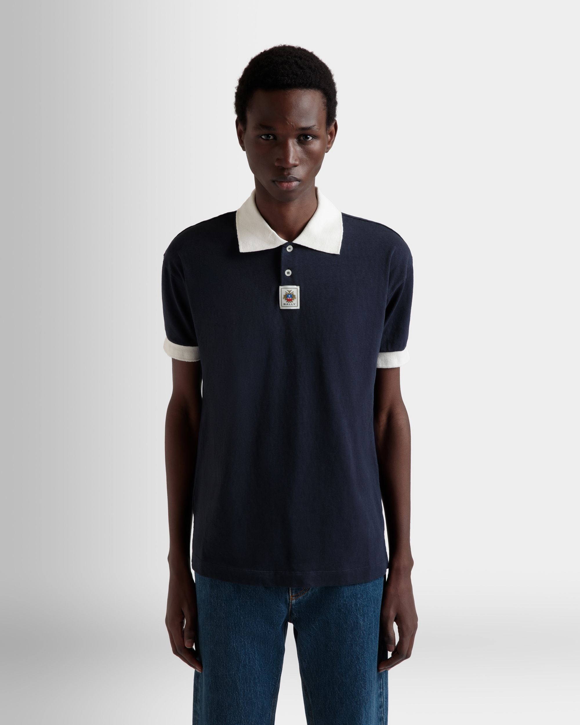 Polo De Algodón Elástico Navy Blue - Hombre - Bally - 08