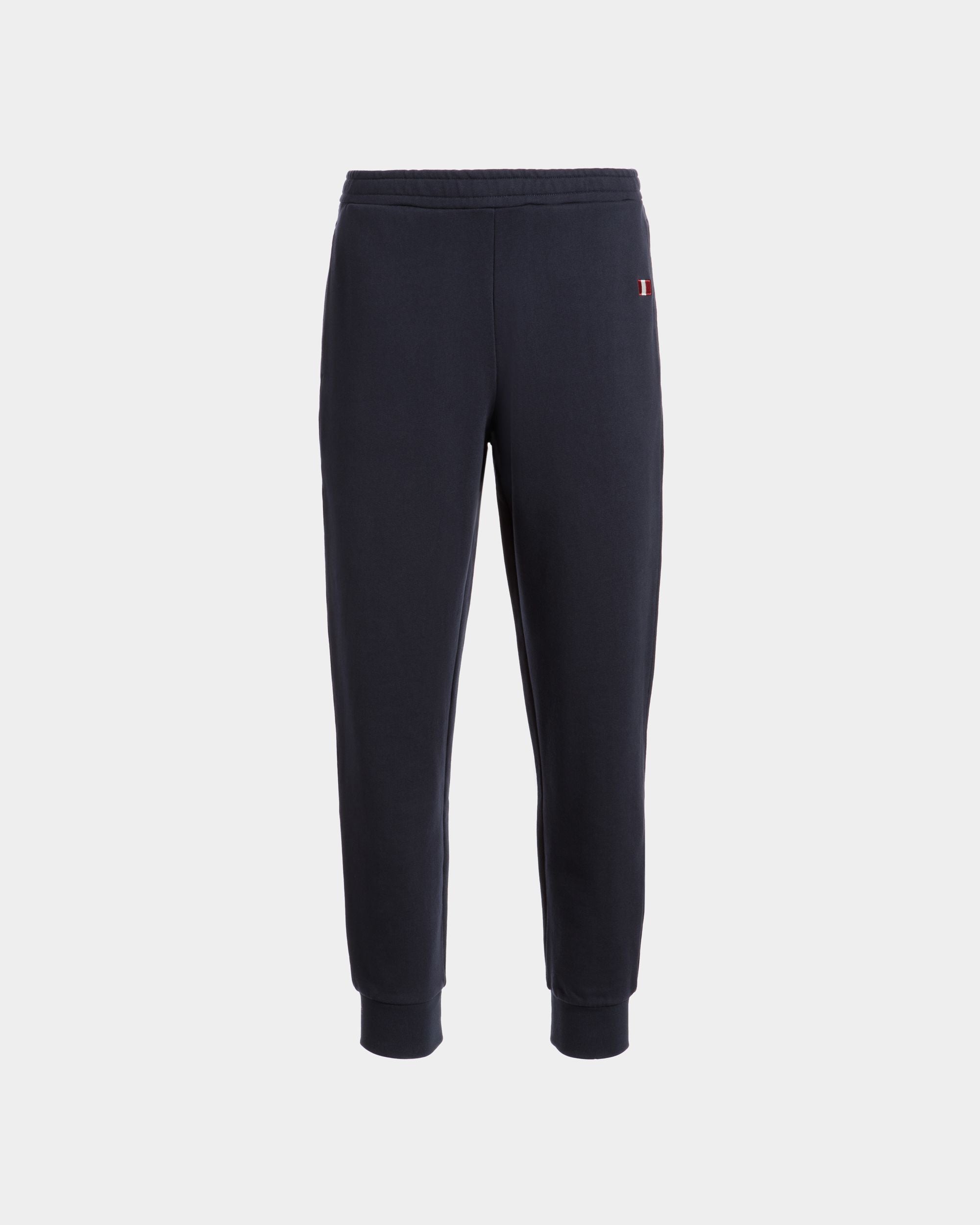 Pantalón De Chándal De Algodón Navy Blue Con Bally Flag - Hombre - Bally - 01