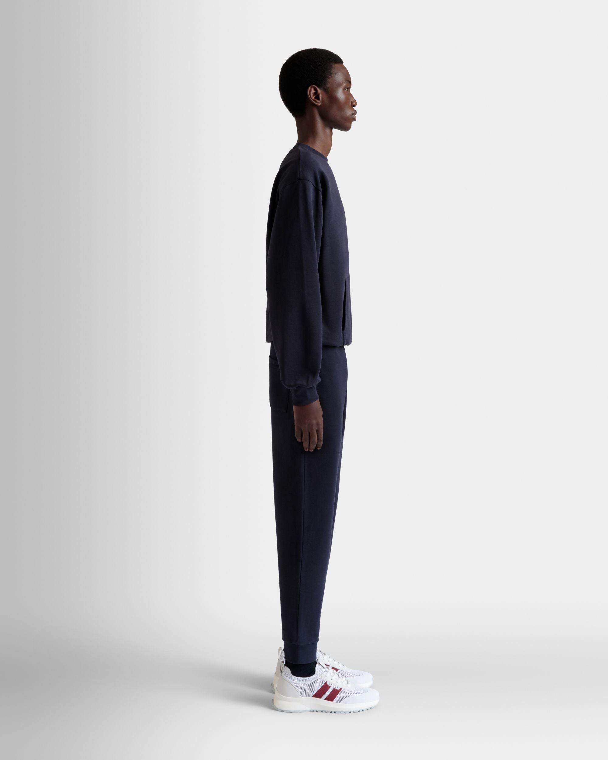 Pantalón De Chándal De Algodón Navy Blue Con Bally Flag - Hombre - Bally - 05