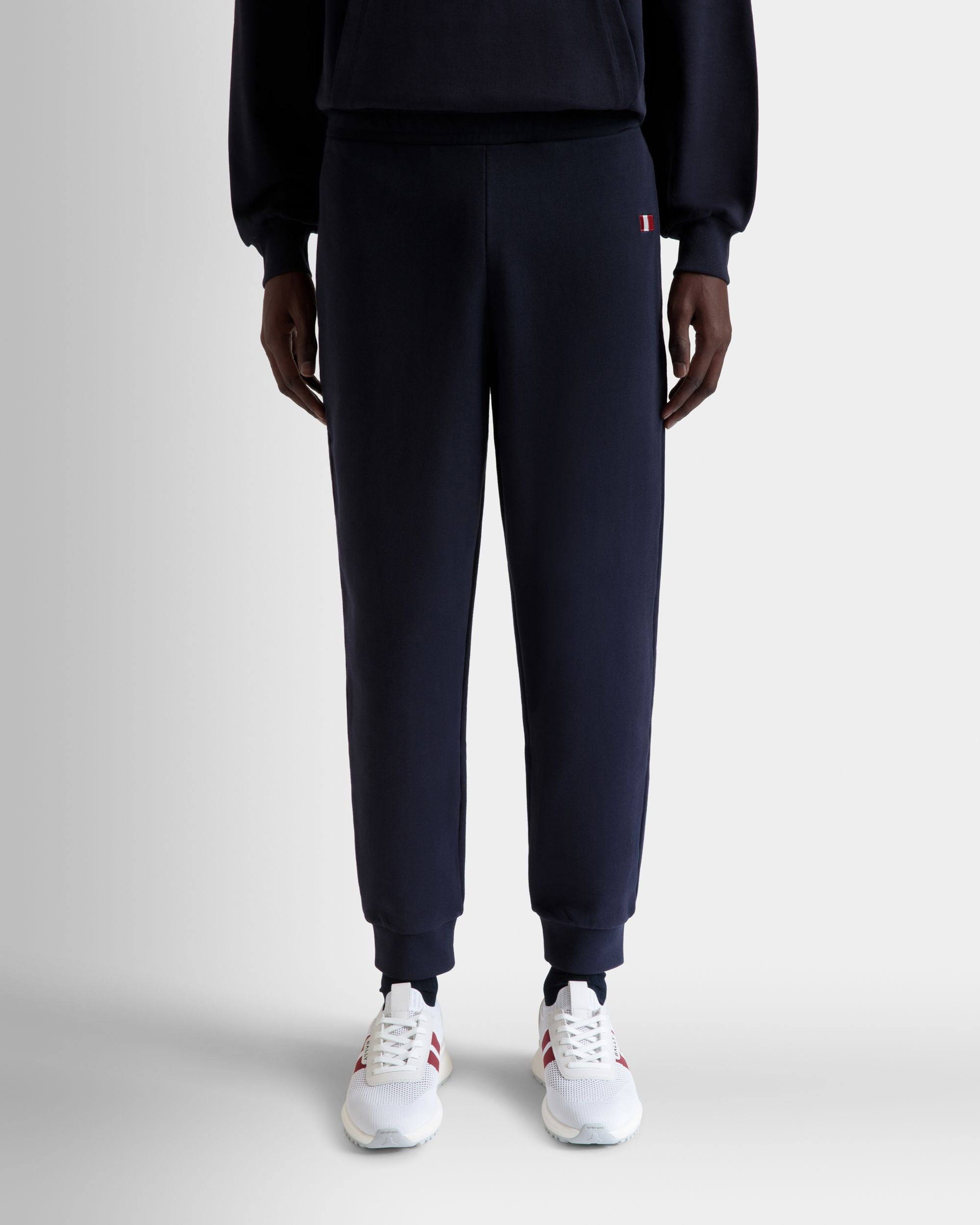 Pantalón De Chándal De Algodón Navy Blue Con Bally Flag - Hombre - Bally - 08