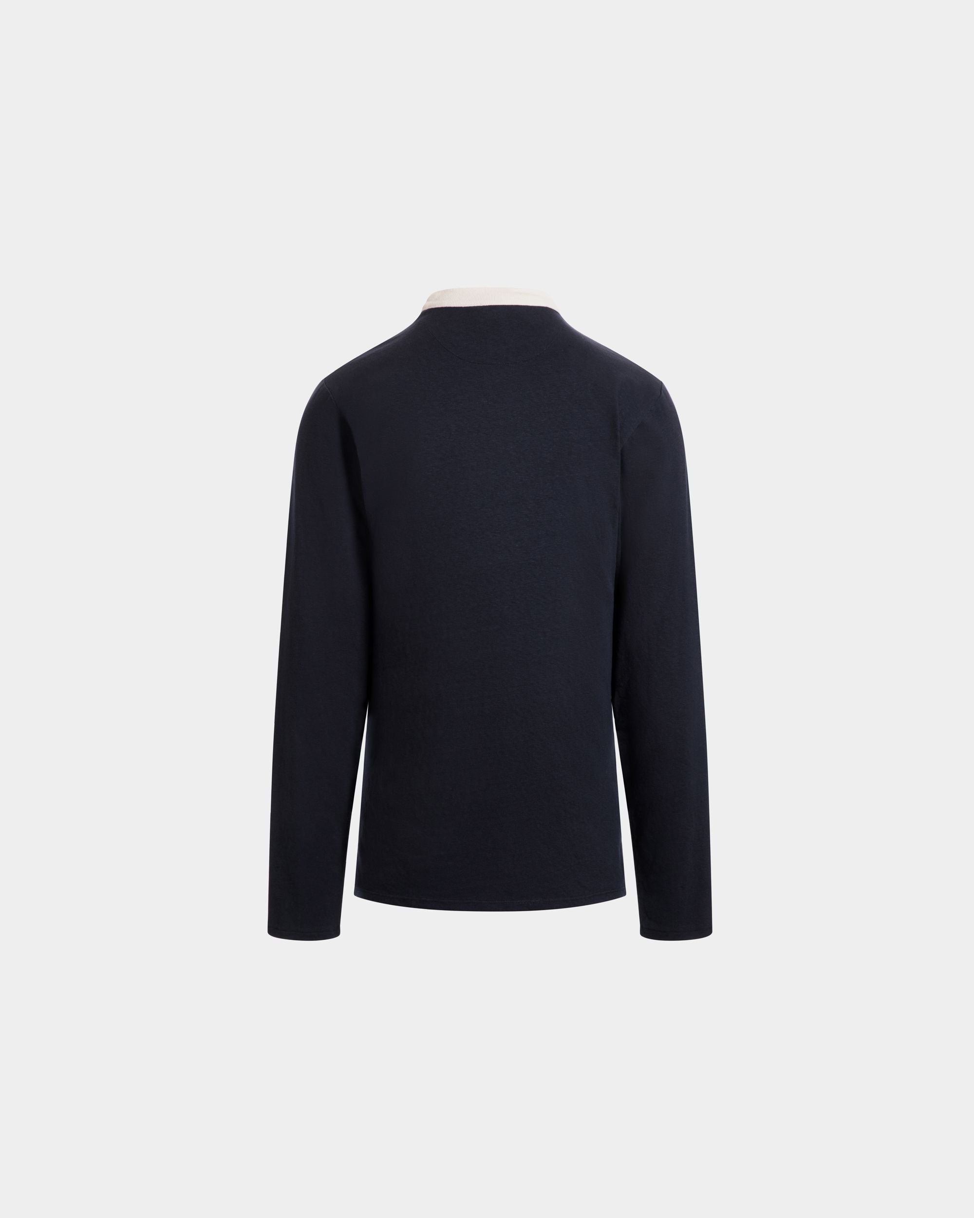 Camiseta De Manga Larga De Algodón Elástico Navy Blue - Hombre - Bally - 07