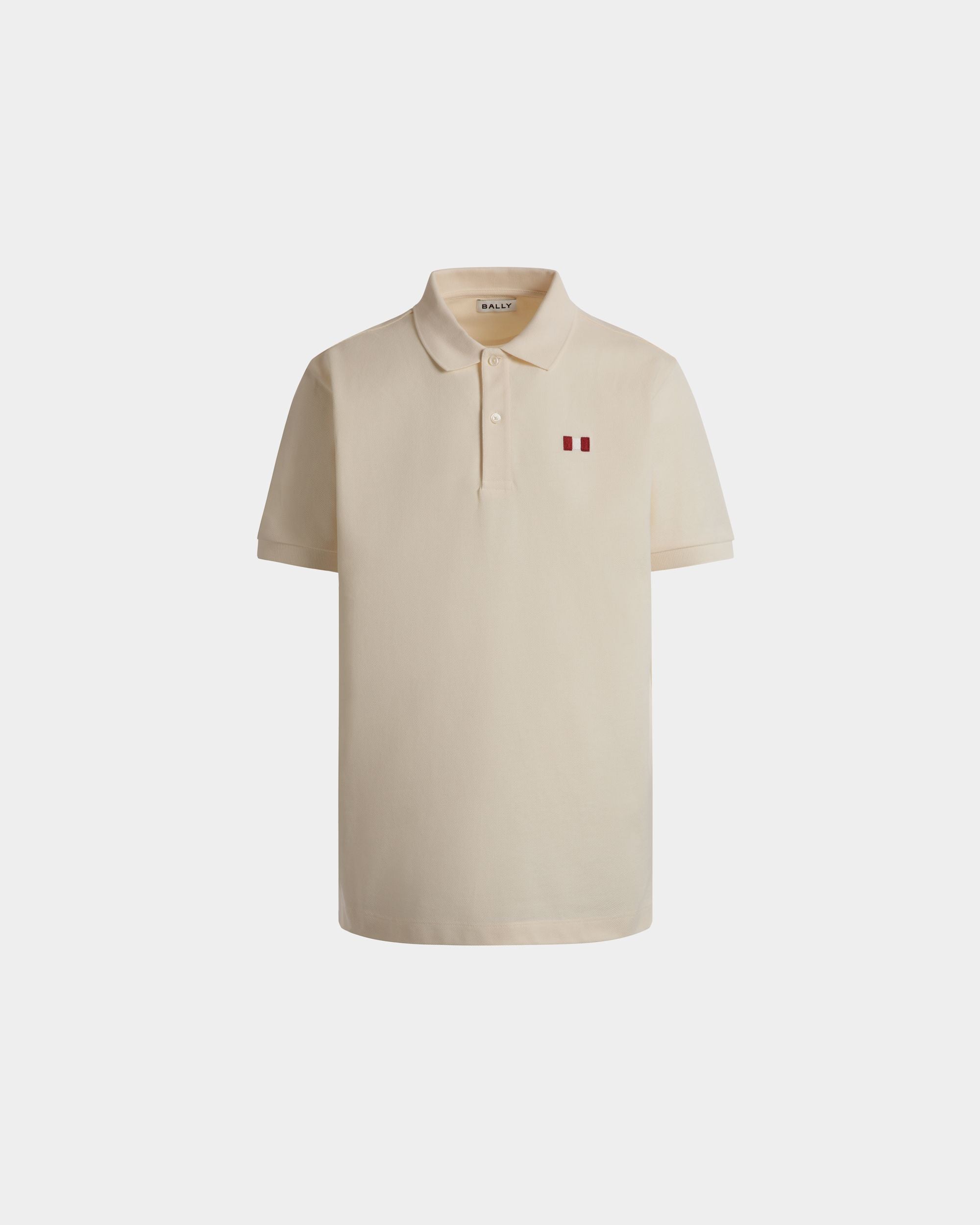 Polo De Algodón Marfil Con Bally Flag - Hombre - Bally - 01