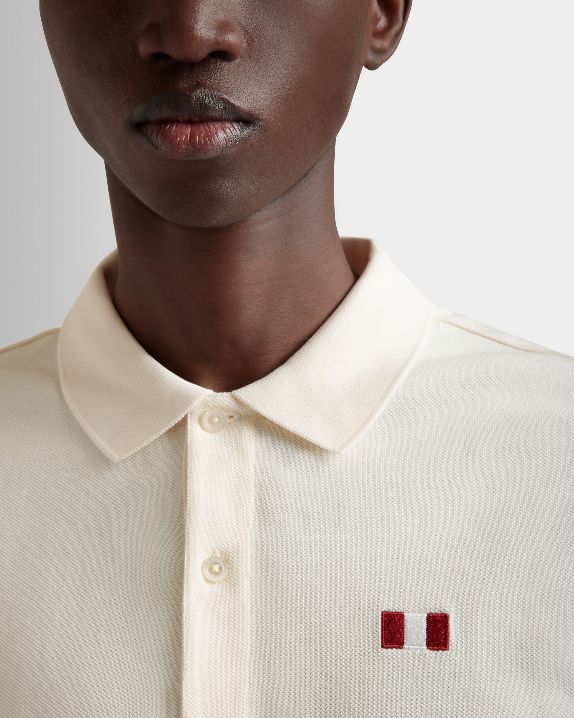 Polo De Algodón Marfil Con Bally Flag - Hombre - Bally - 03