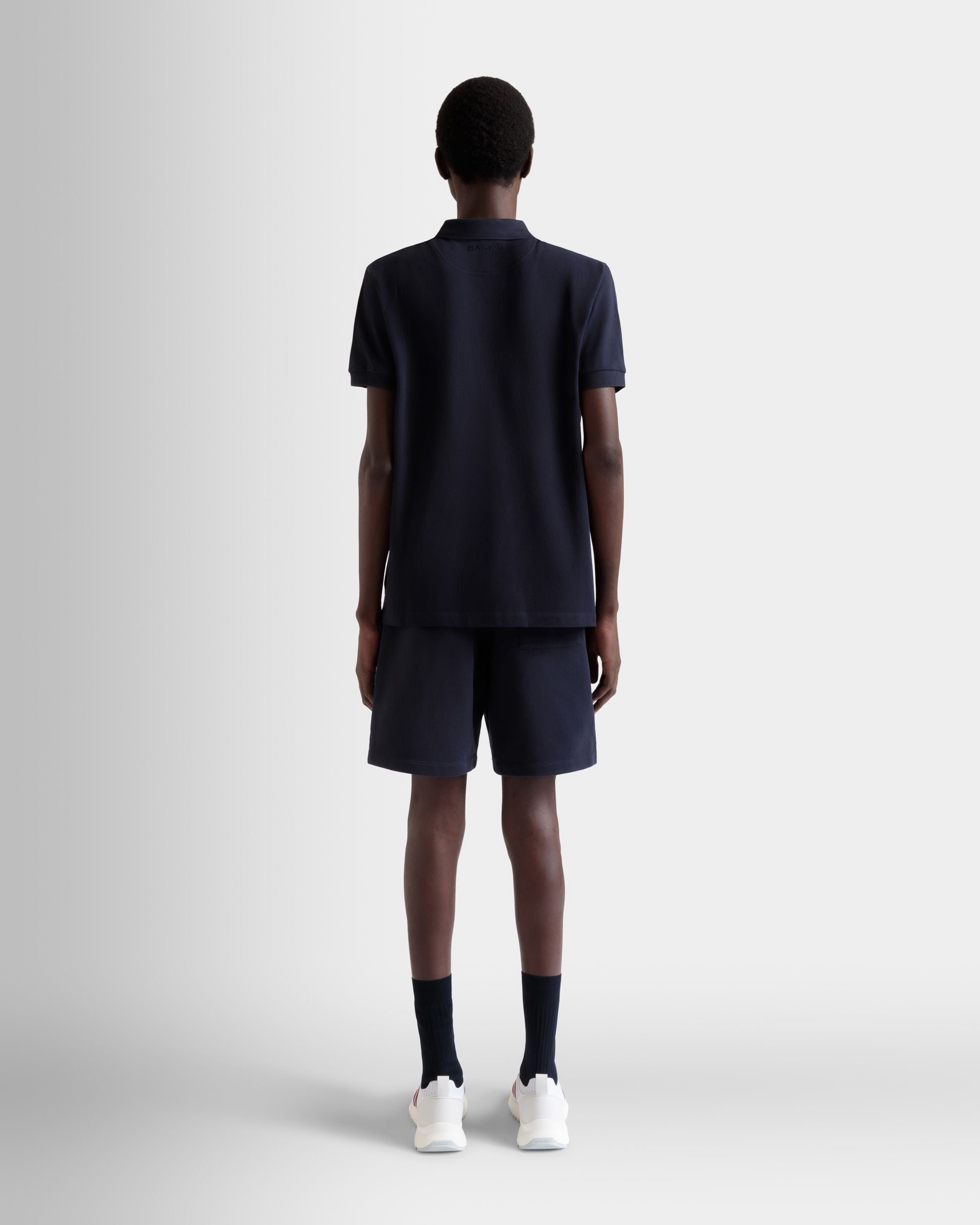 Polo De Algodón Navy Blue Con Bally Flag - Hombre - Bally - 06