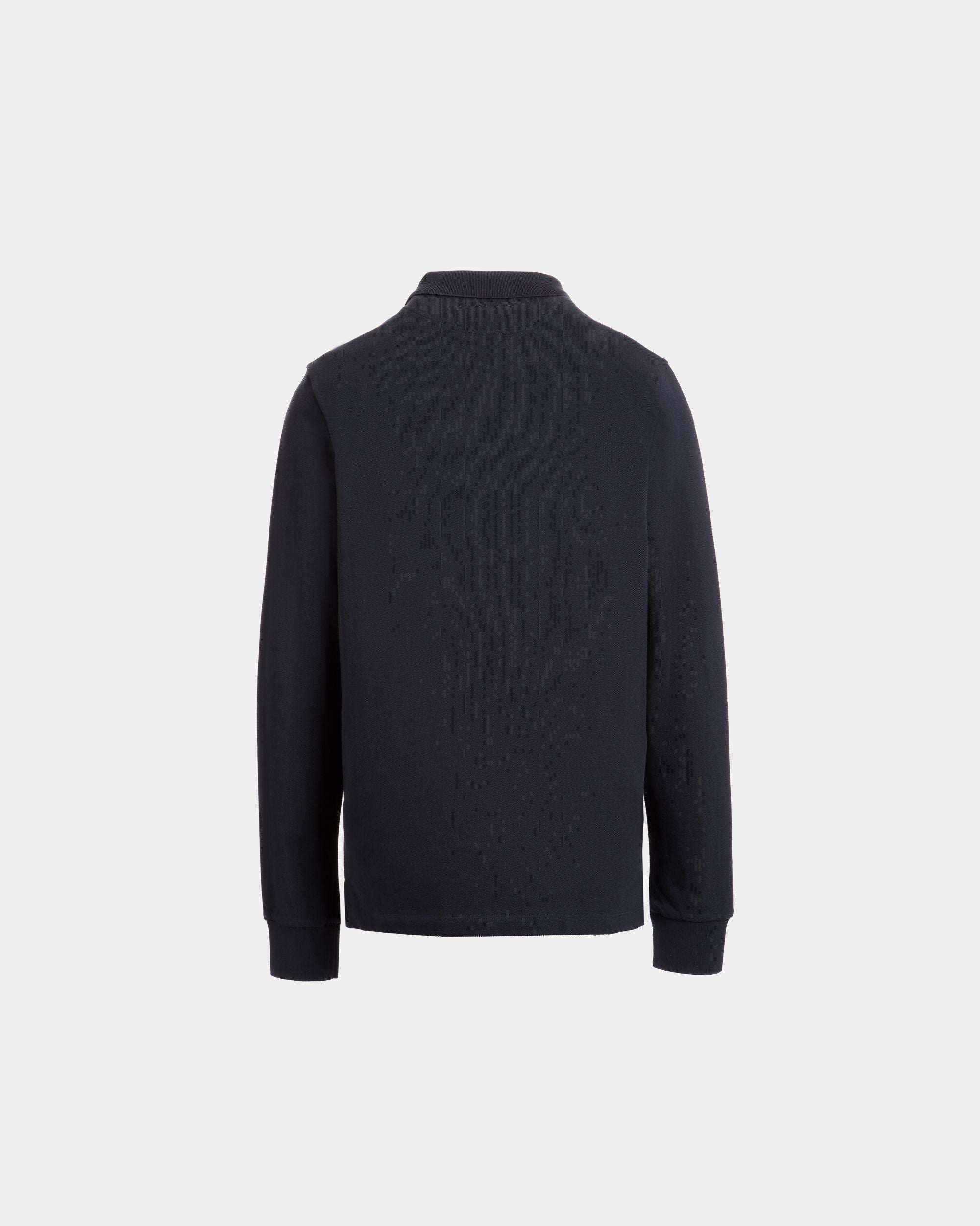 Polo De Manga Larga De Algodón Navy Blue Con Bally Flag - Hombre - Bally - 07