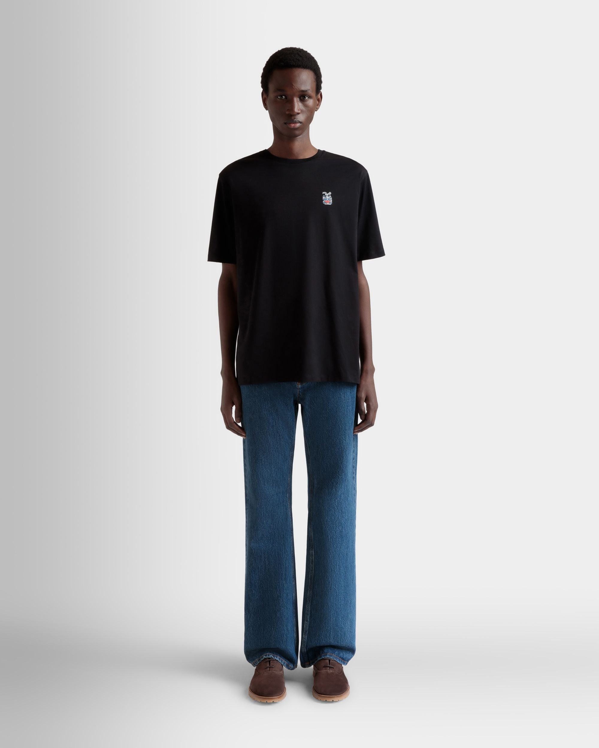 Camiseta De Algodón Negro - Hombre - Bally - 02