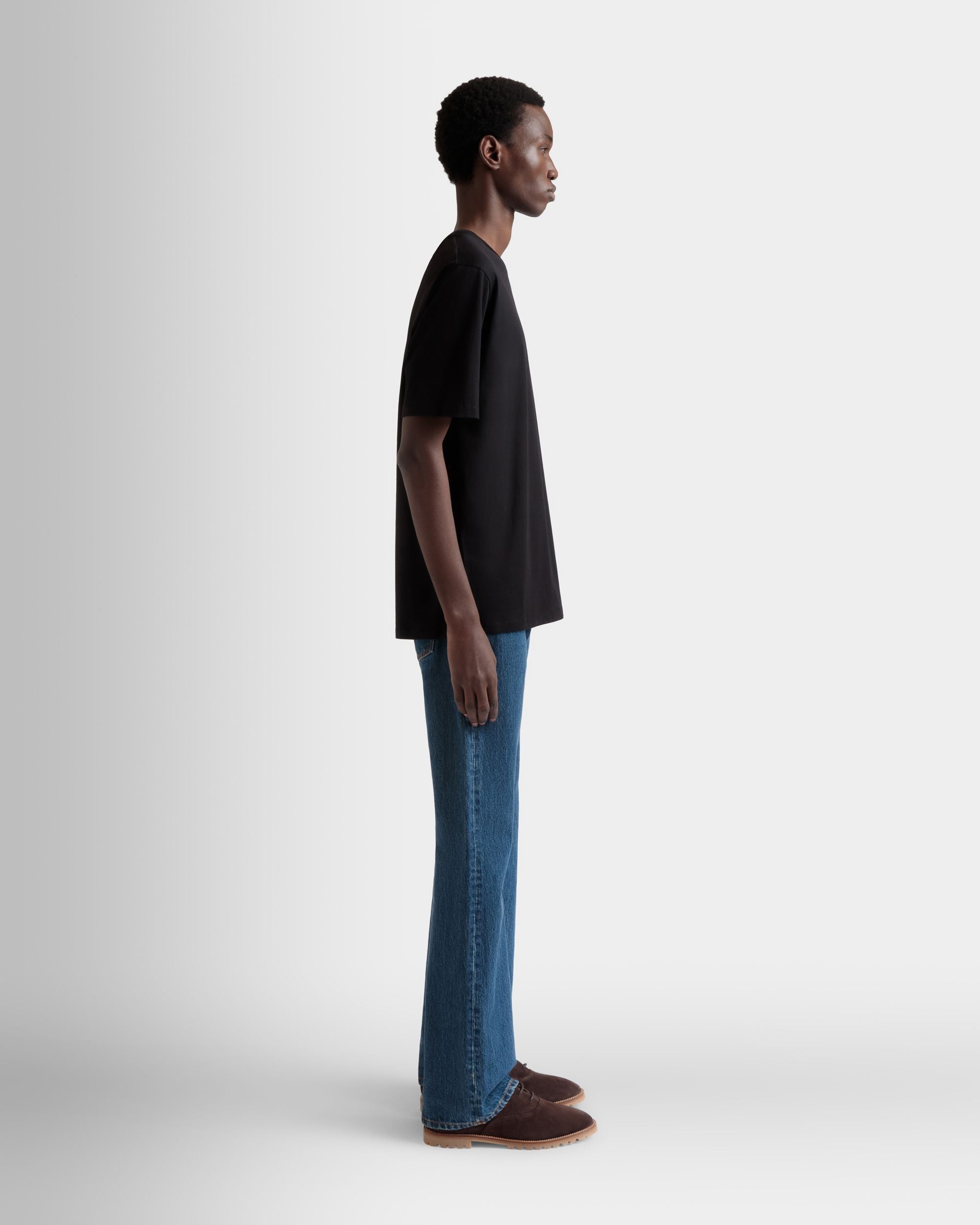 Camiseta De Algodón Negro - Hombre - Bally - 05