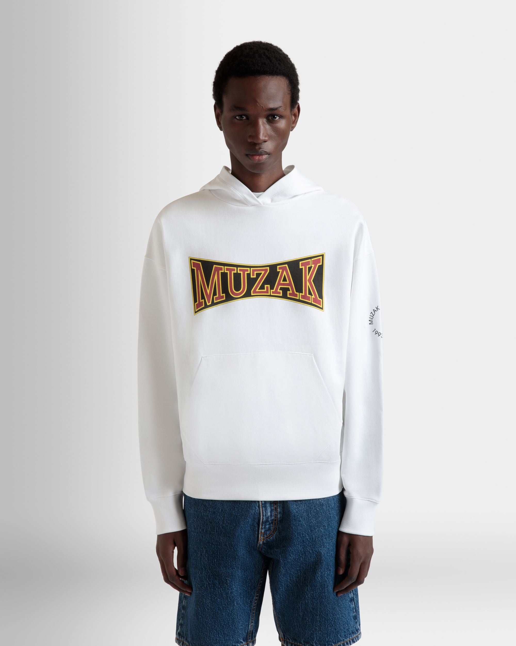 Sudadera Con Capucha DJ Leo Mas X Bally De Algodón Blanco Con Estampado Muzak - Hombre - Bally - 08