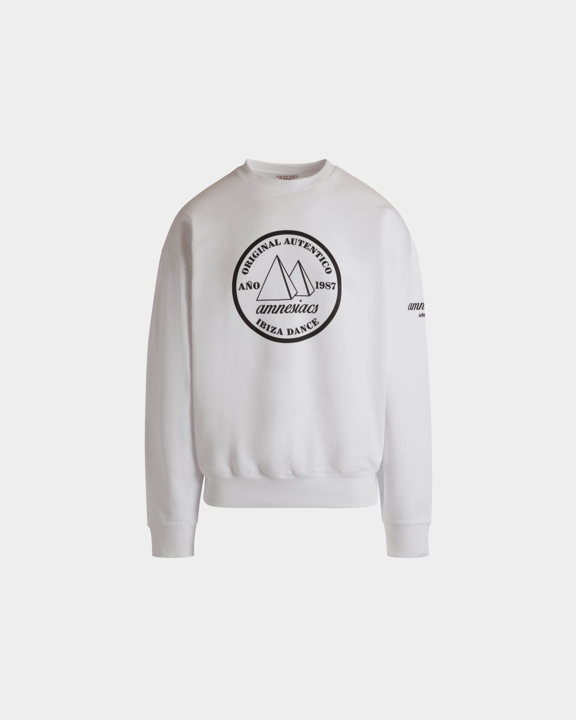 DJ Leo Mas x Bally Crewneck Sweatshirt in White Cotton - Hombre - Bally - 01