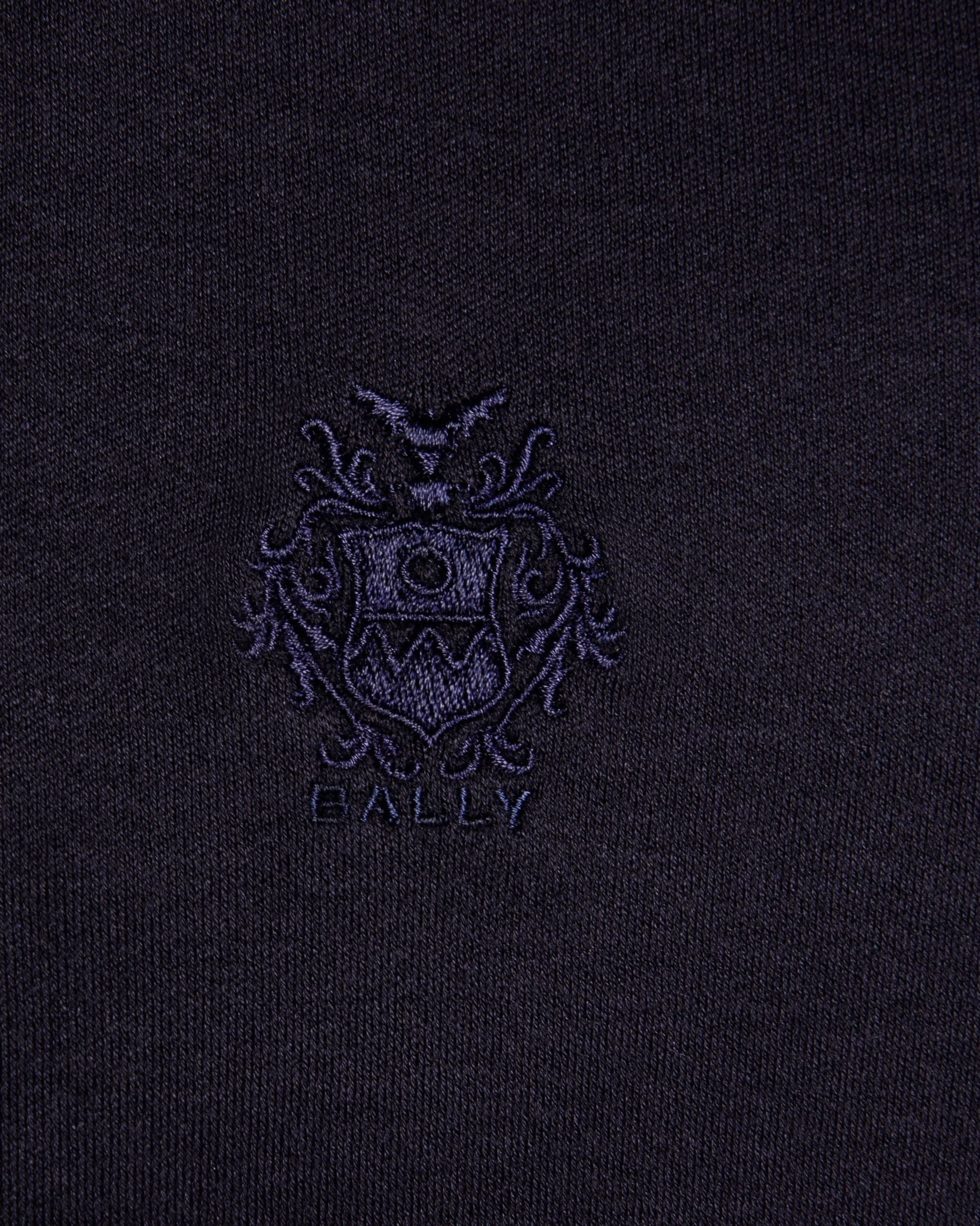 Polo De Manga Corta Con Escudo Bally Crest De Mezcla De Algodón Y Seda Navy Blue - Hombre - Bally - 04