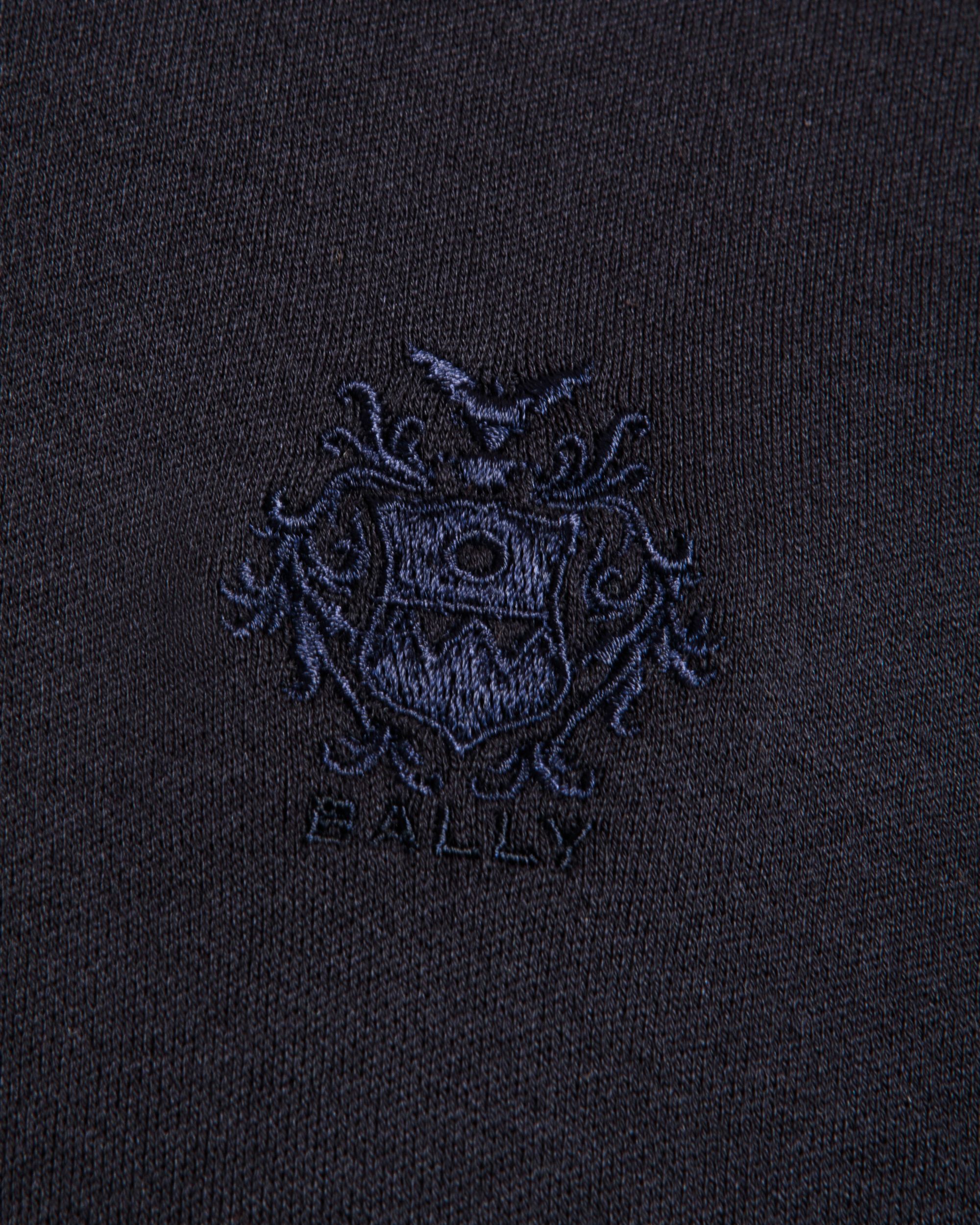Polo De Manga Corta Con Escudo Bally Crest De Mezcla De Algodón Y Seda Navy Blue - Hombre - Bally - 05