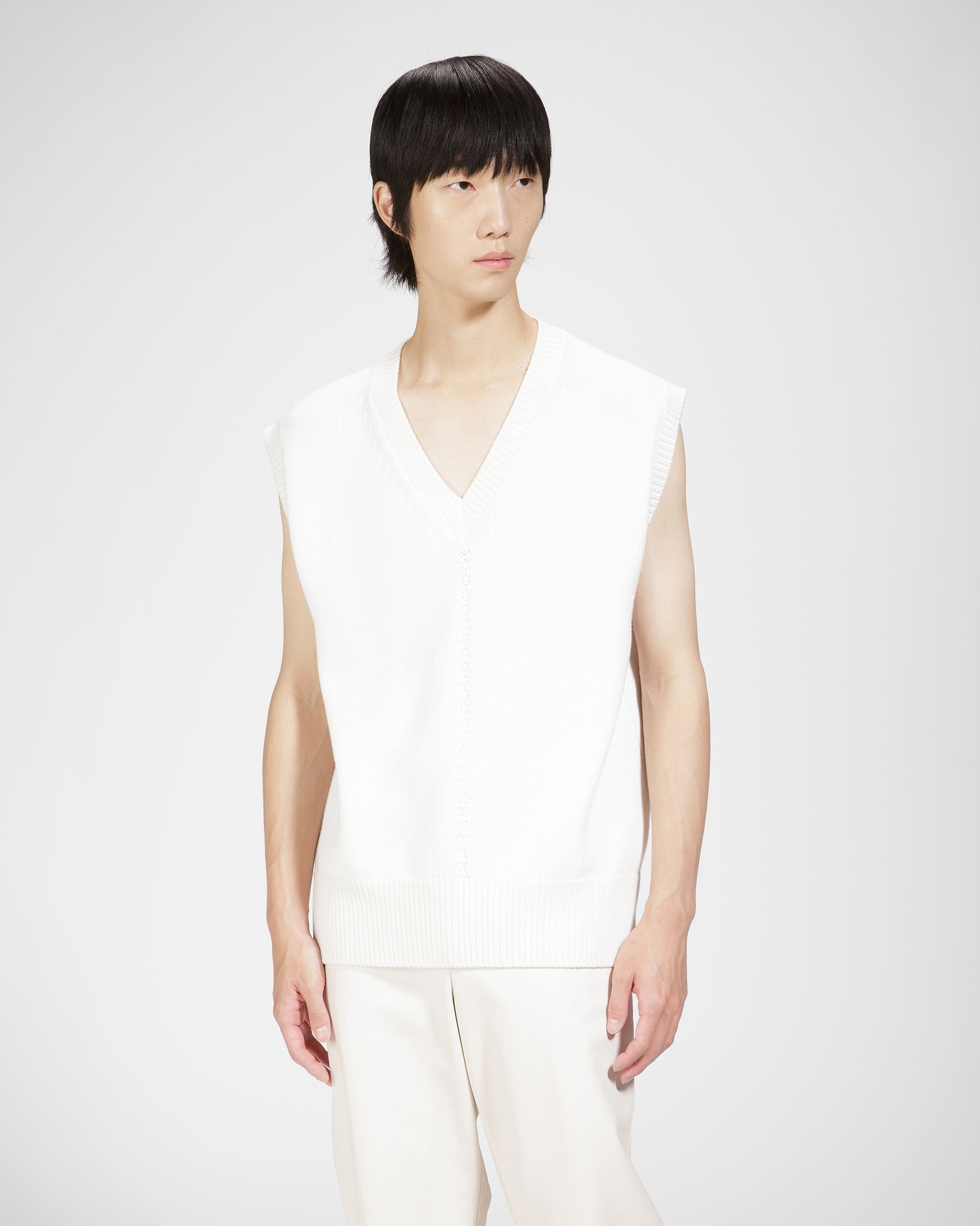 Wool Sweater In Bone - Men's - Bally - 01