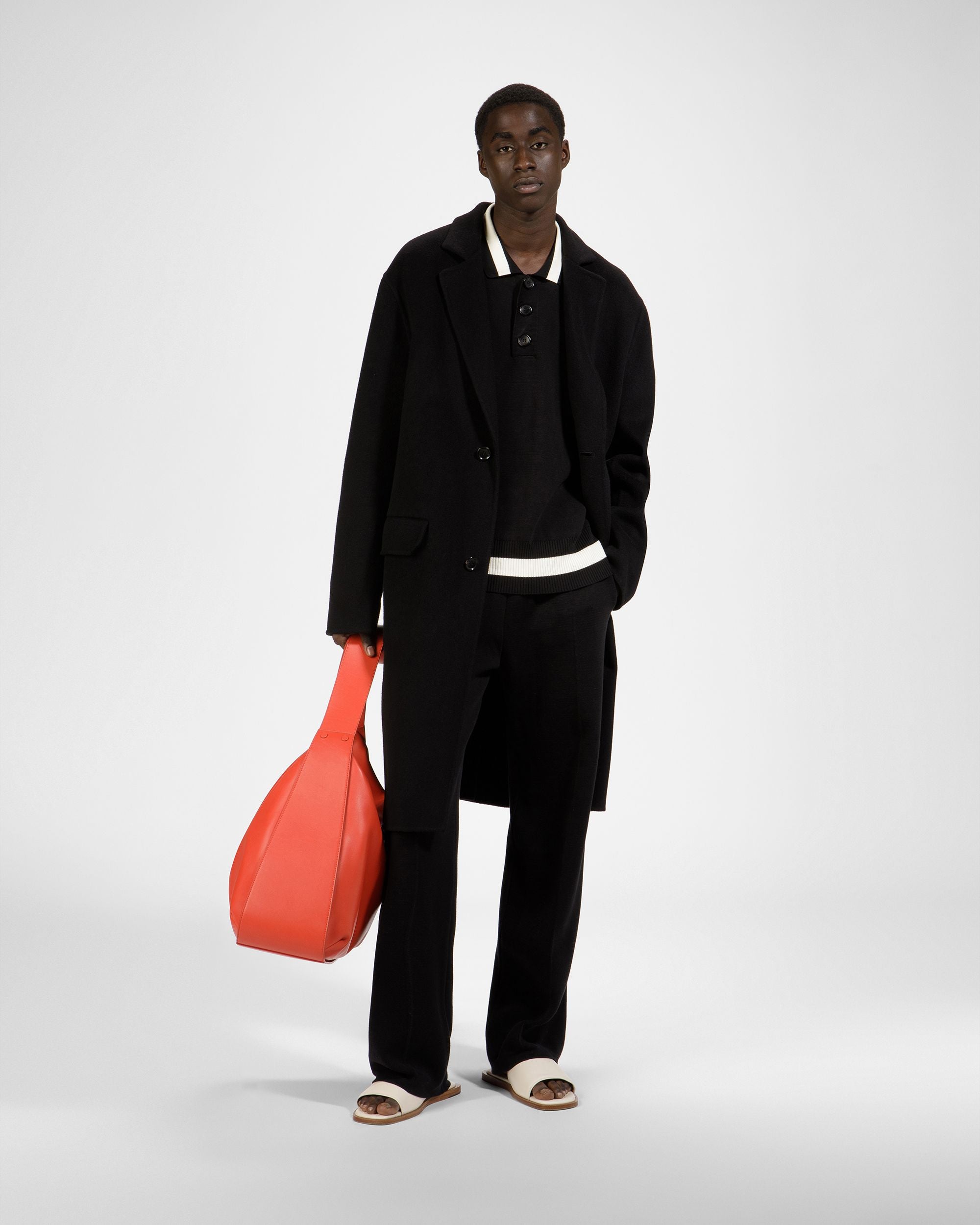 Knitted Cotton Polo Shirt In Black - Men's - Bally - 05