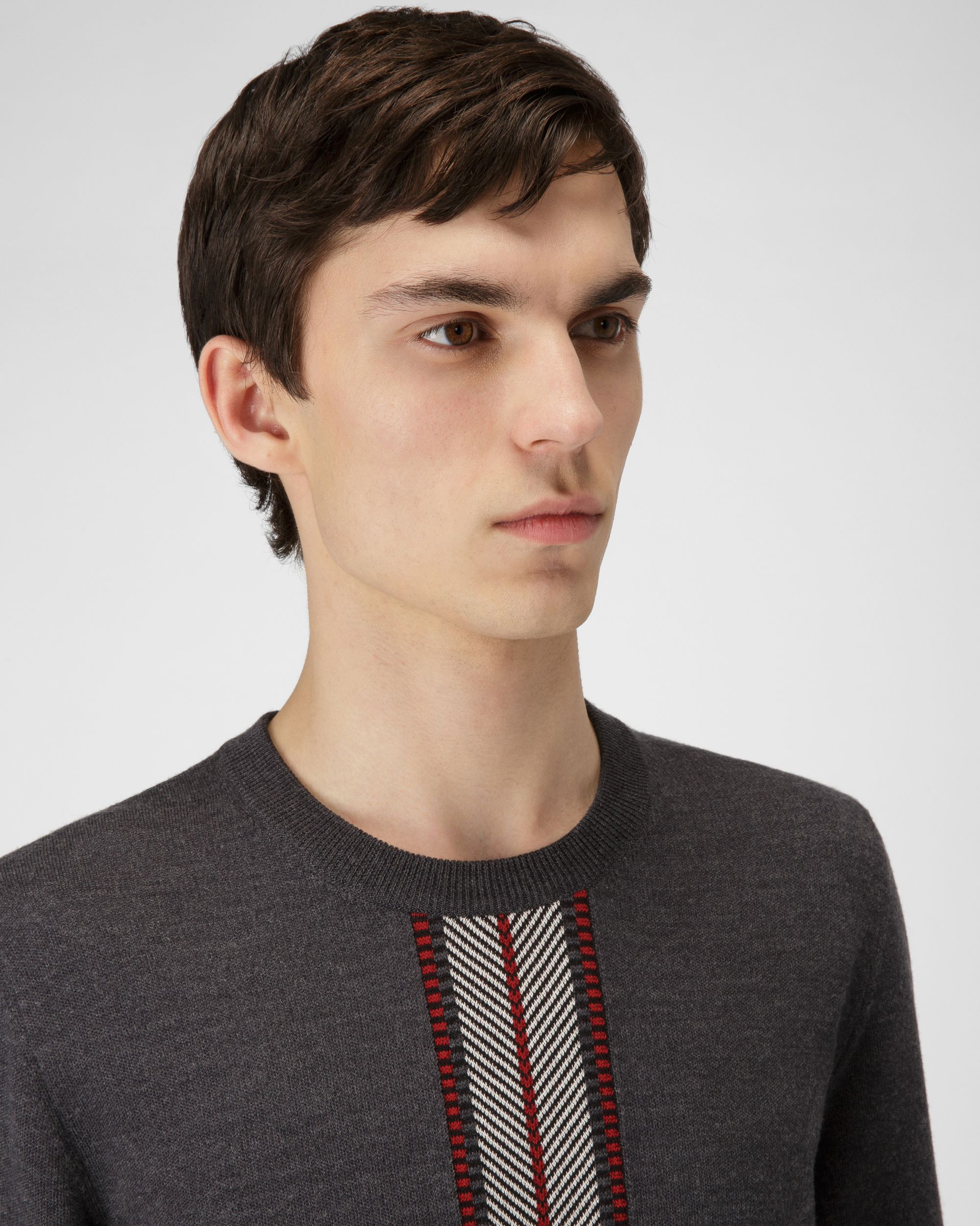 Wool Crewneck In Grey - Men's - Bally - 02