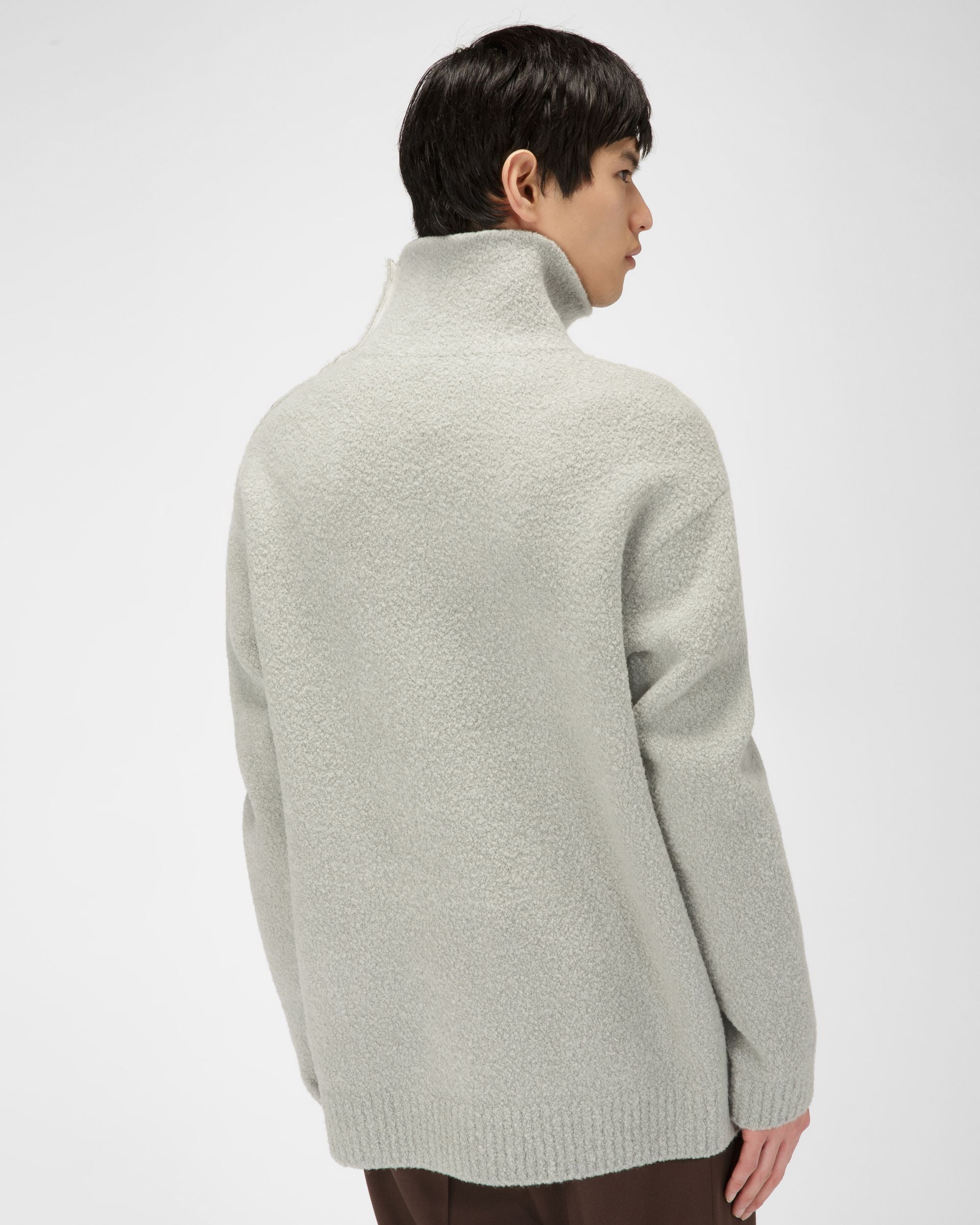Wool Blend Roll Neck In Light Blue - Men's - Bally - 03