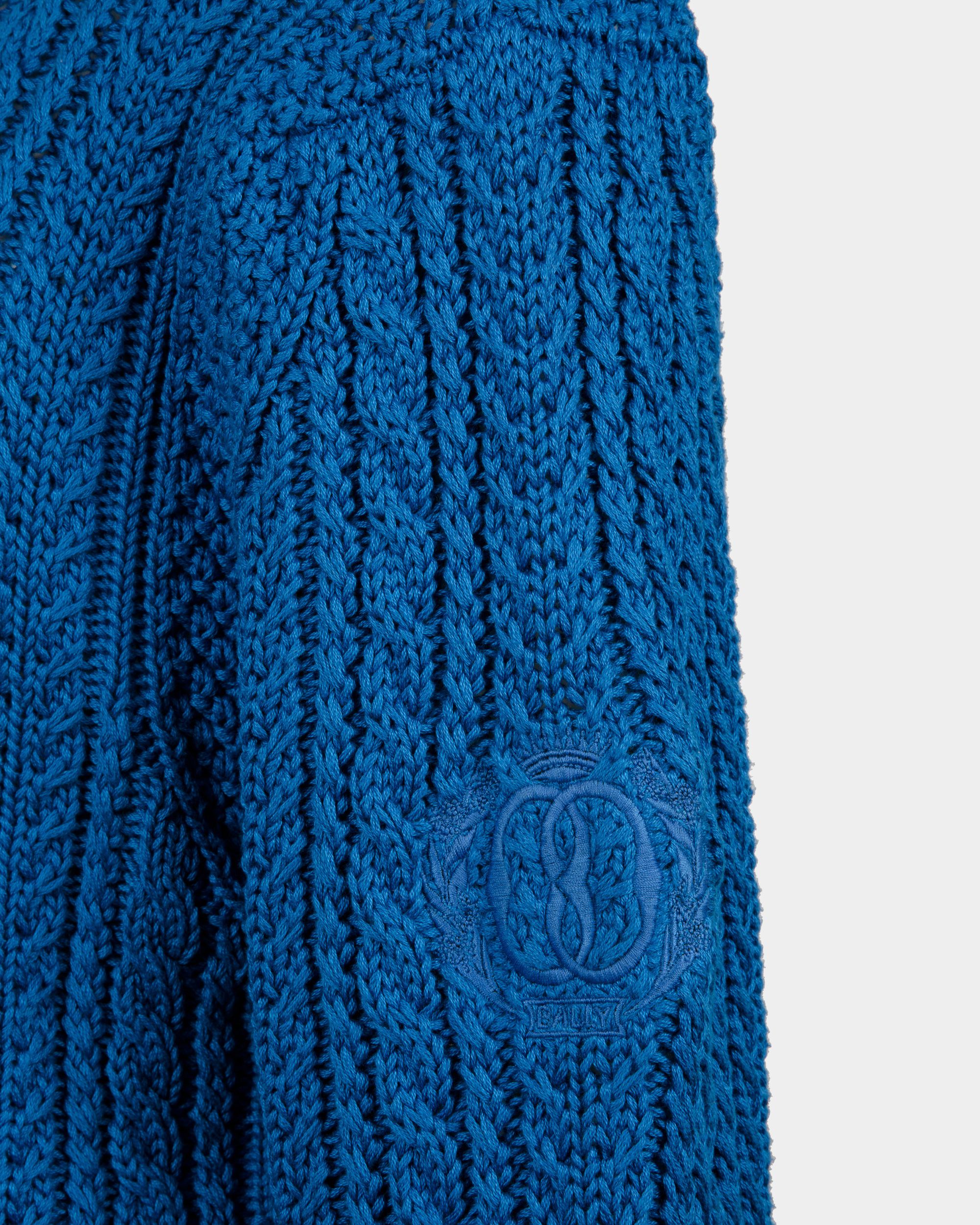 Cable-knit Sweater in Blue Cotton - Men's - Bally - 02