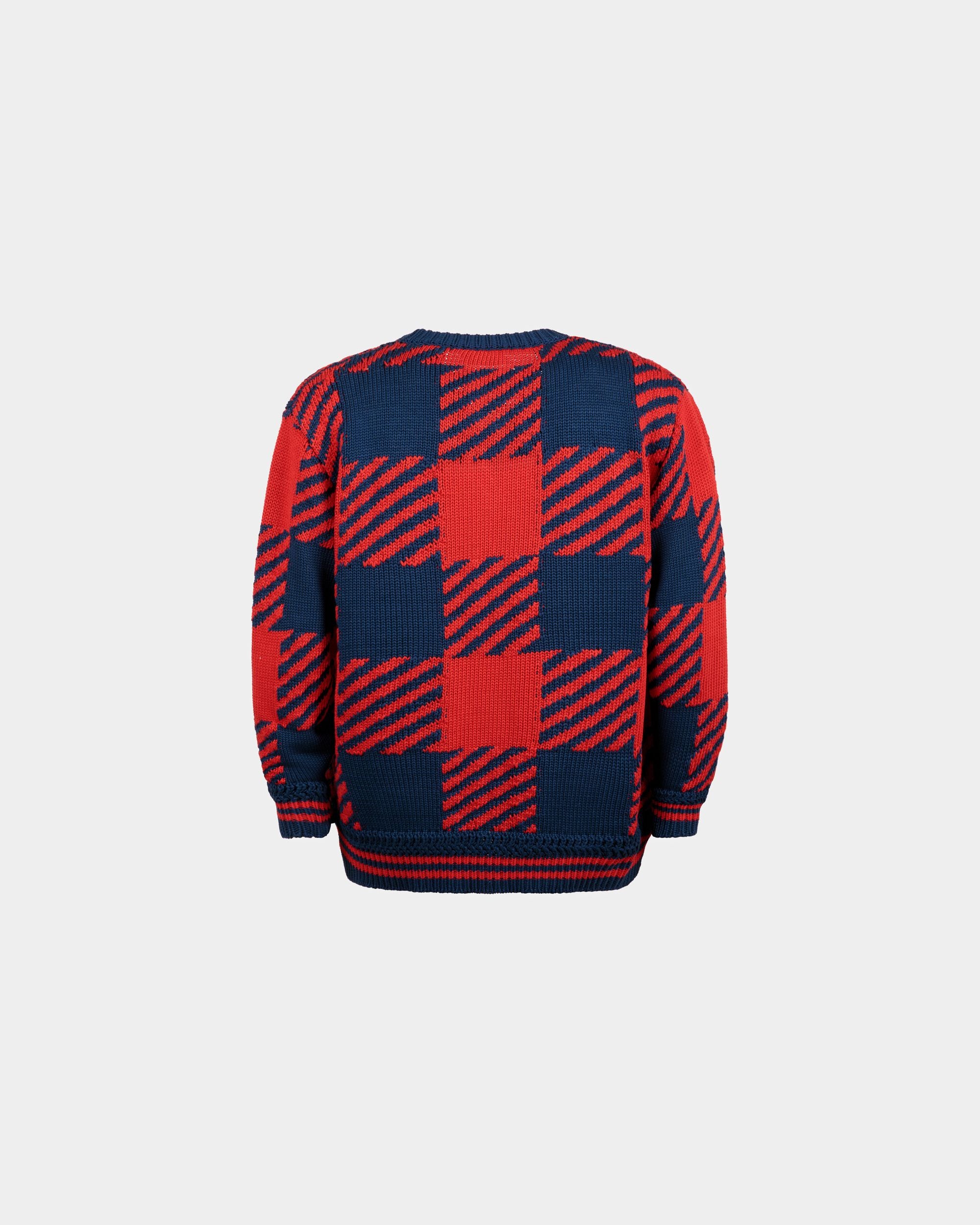 V-Neck Sweater in Red and Blue Cotton - Men's - Bally - 03