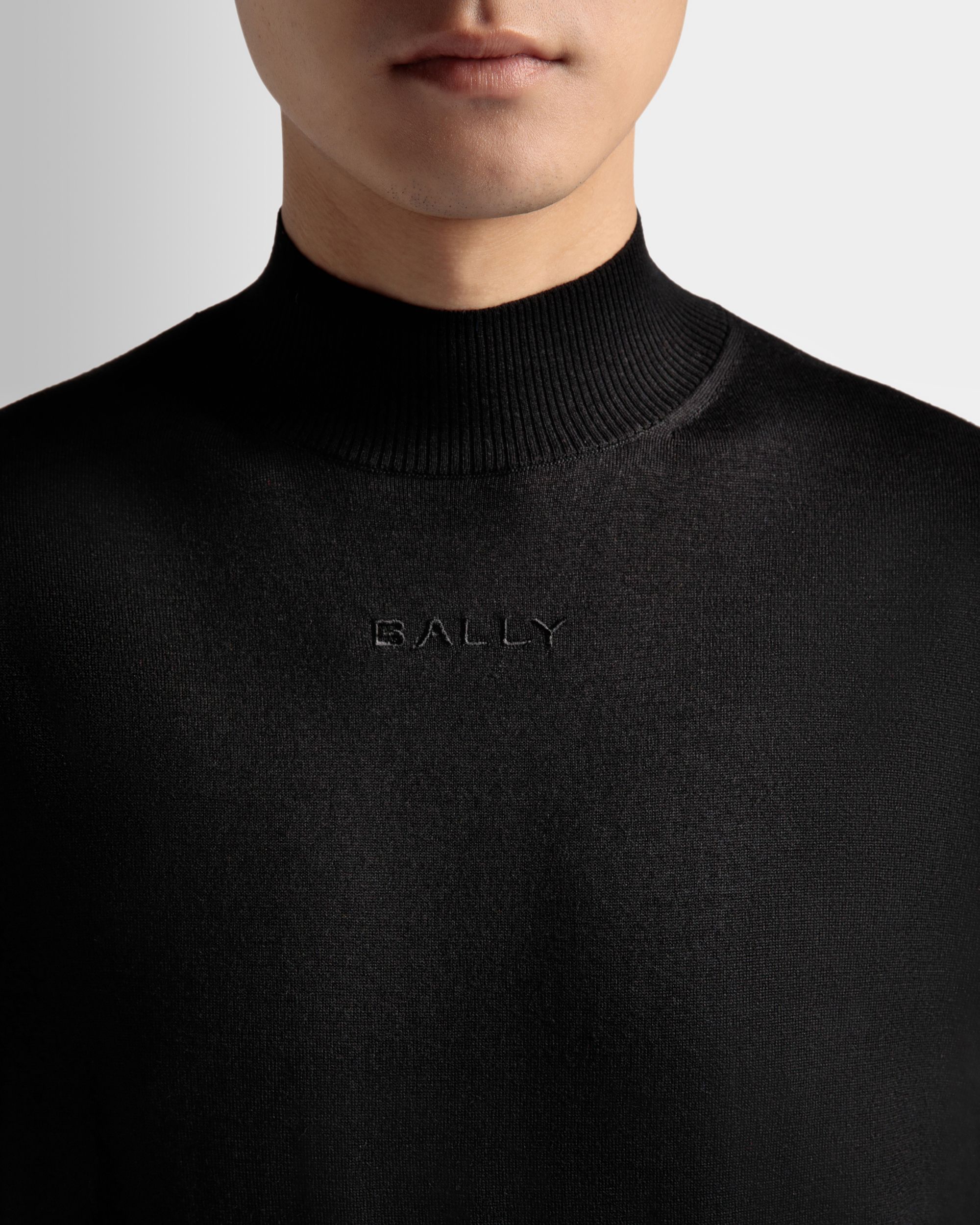 Jersey De Lana Negra Con Cuello Vuelto - Hombre - Bally - 04