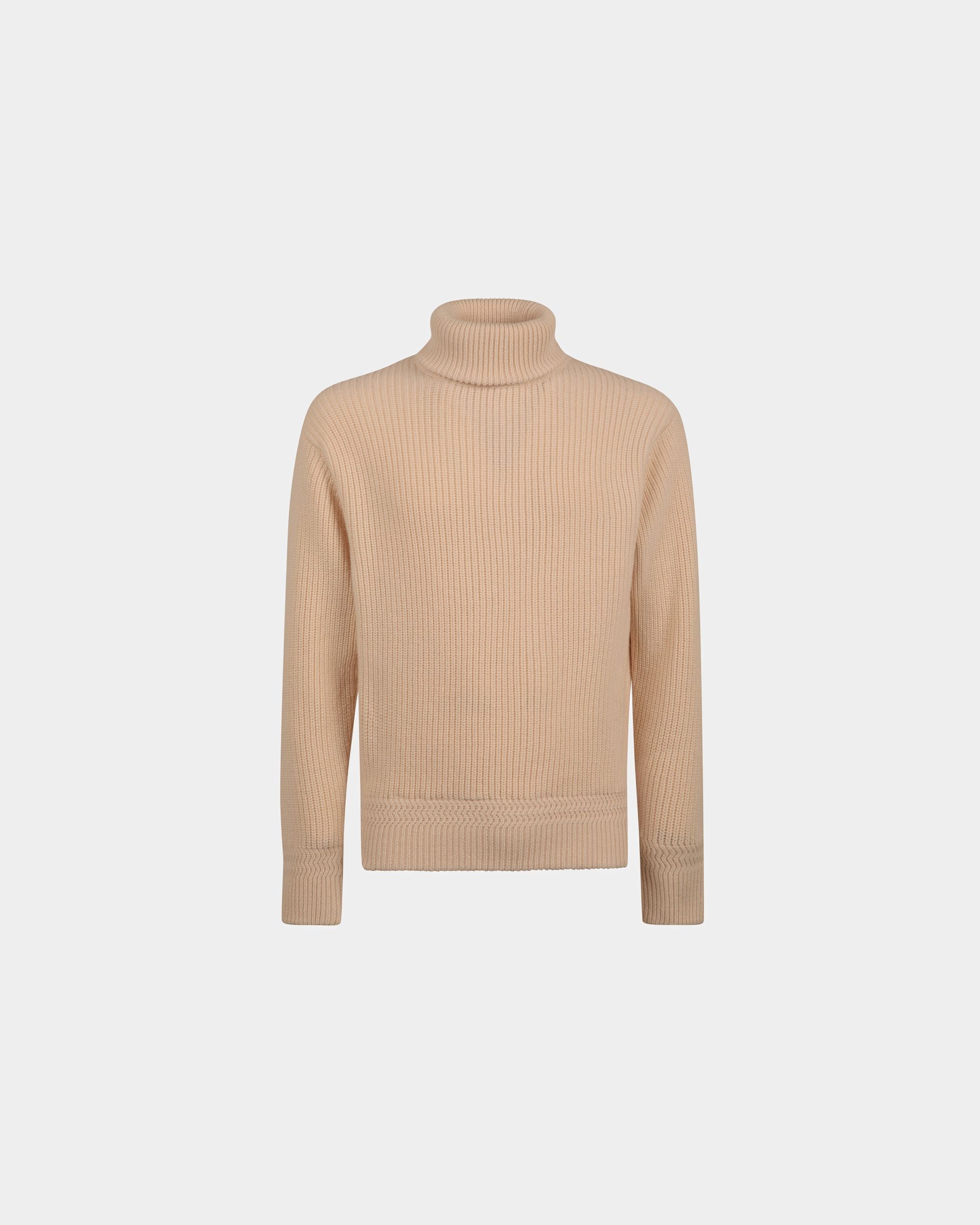 Jersey De Lana Con Cuello Alto En Beige - Hombre - Bally - 01