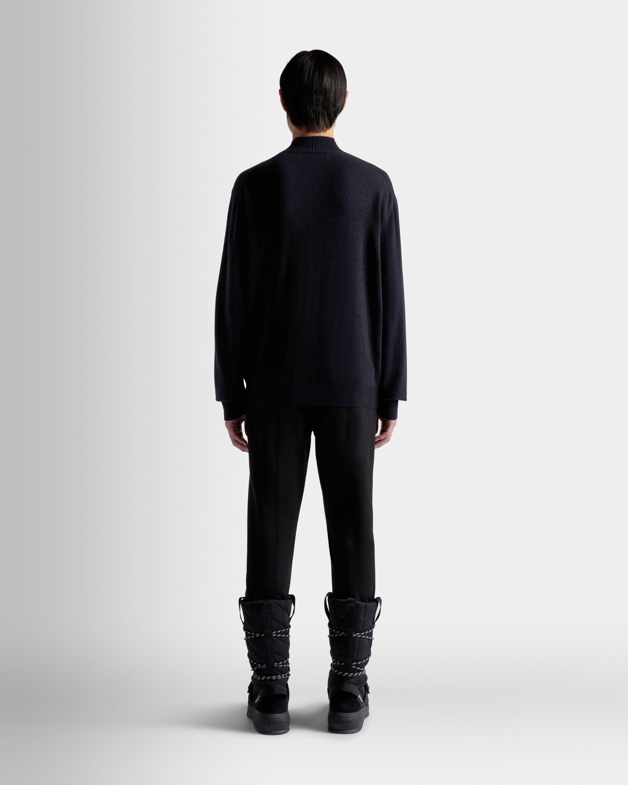 Jersey De Cachemira Con Cuello Alto En Azul Oscuro - Hombre - Bally - 06