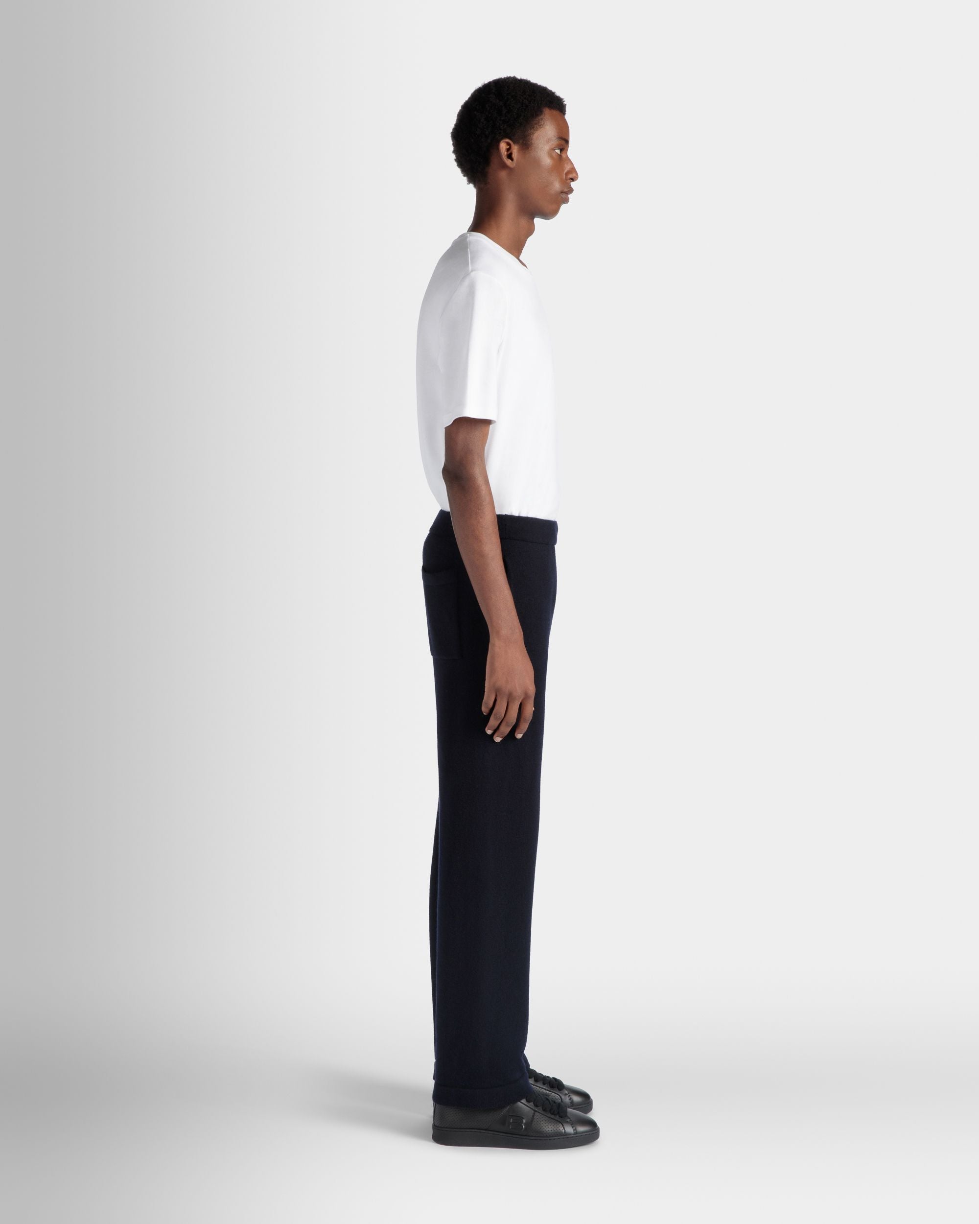 Adrien Brody Travel Collection Sweatpants In Navy Blue Wool Blend - Men's - Bally - 07