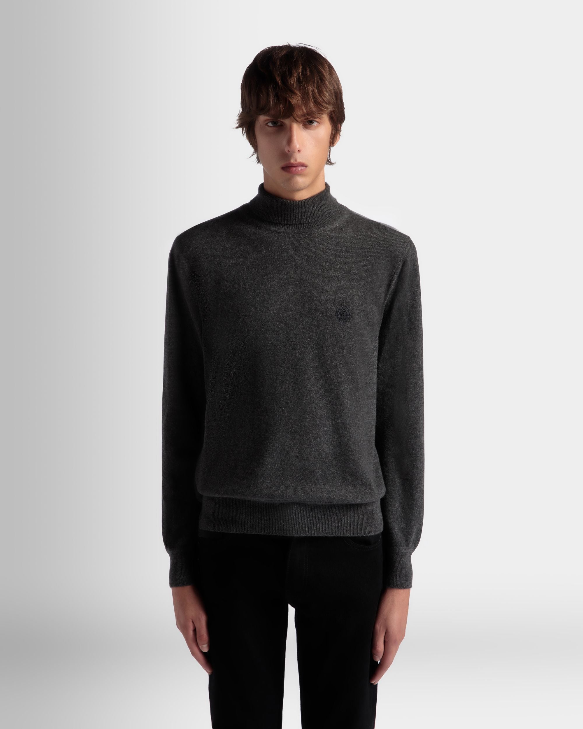 Adrien Brody Travel Collection Turtleneck In Dark Grey Cashmere - Men's - Bally - 03