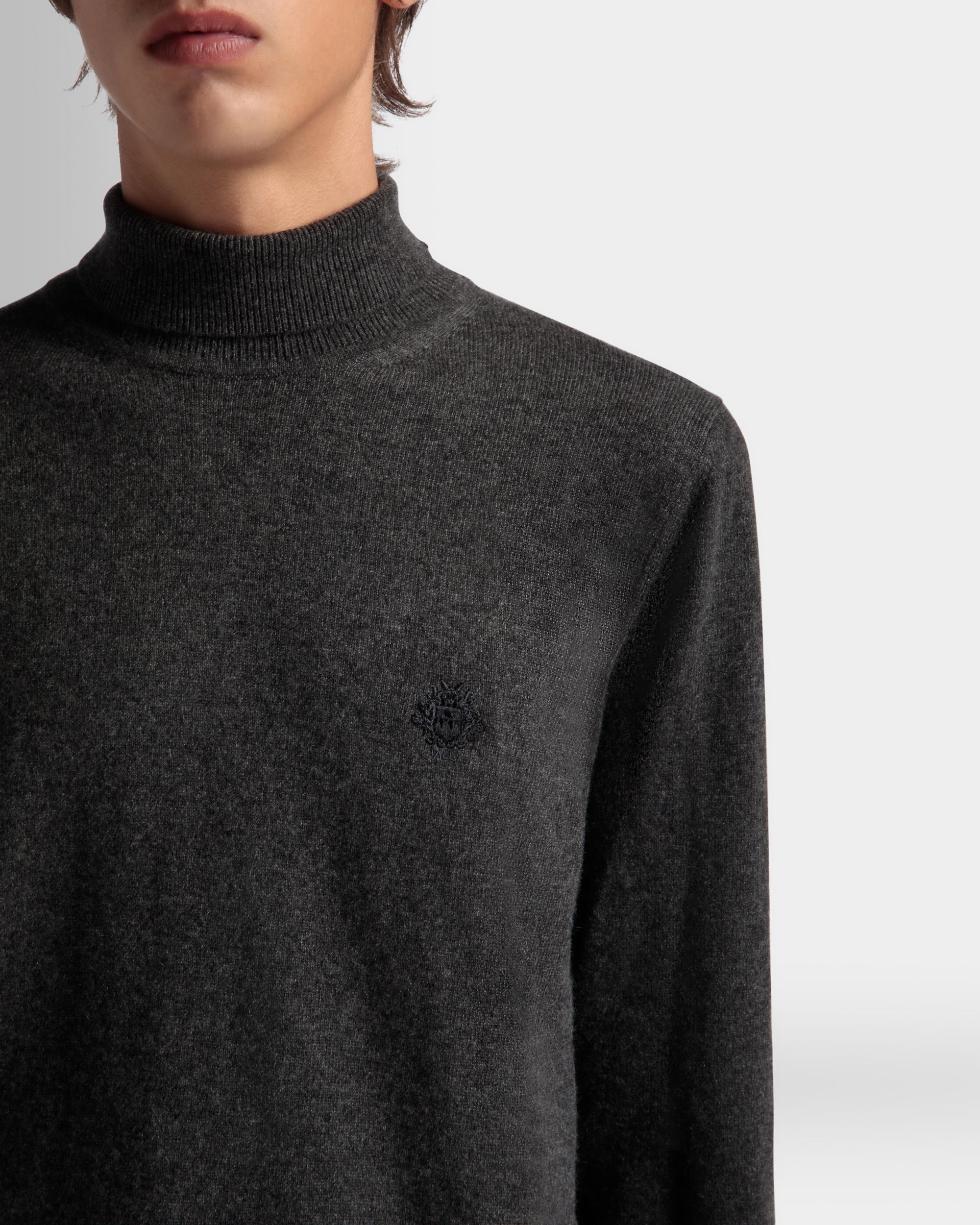 Adrien Brody Travel Collection Turtleneck In Dark Grey Cashmere - Men's - Bally - 04