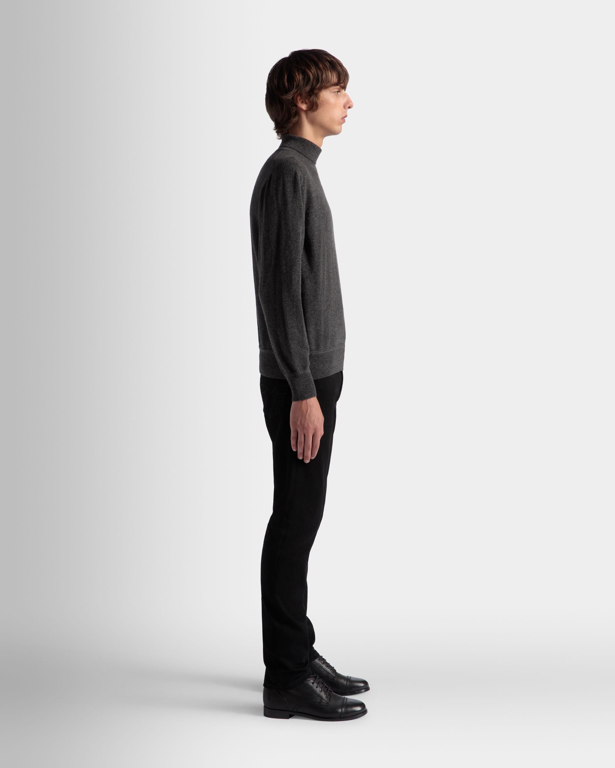 Adrien Brody Travel Collection Turtleneck In Dark Grey Cashmere - Men's - Bally - 07