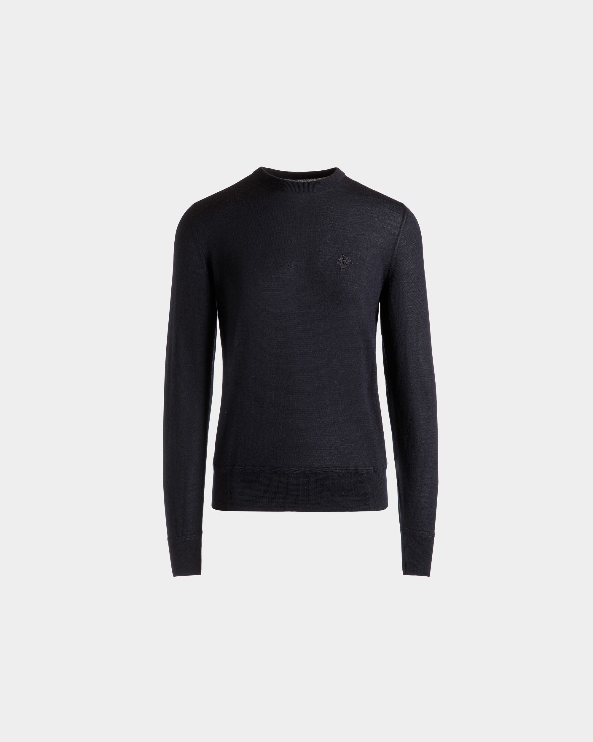Adrien Brody Travel Collection Crewneck Sweater In Navy Blue Cashmere - Men's - Bally - 01