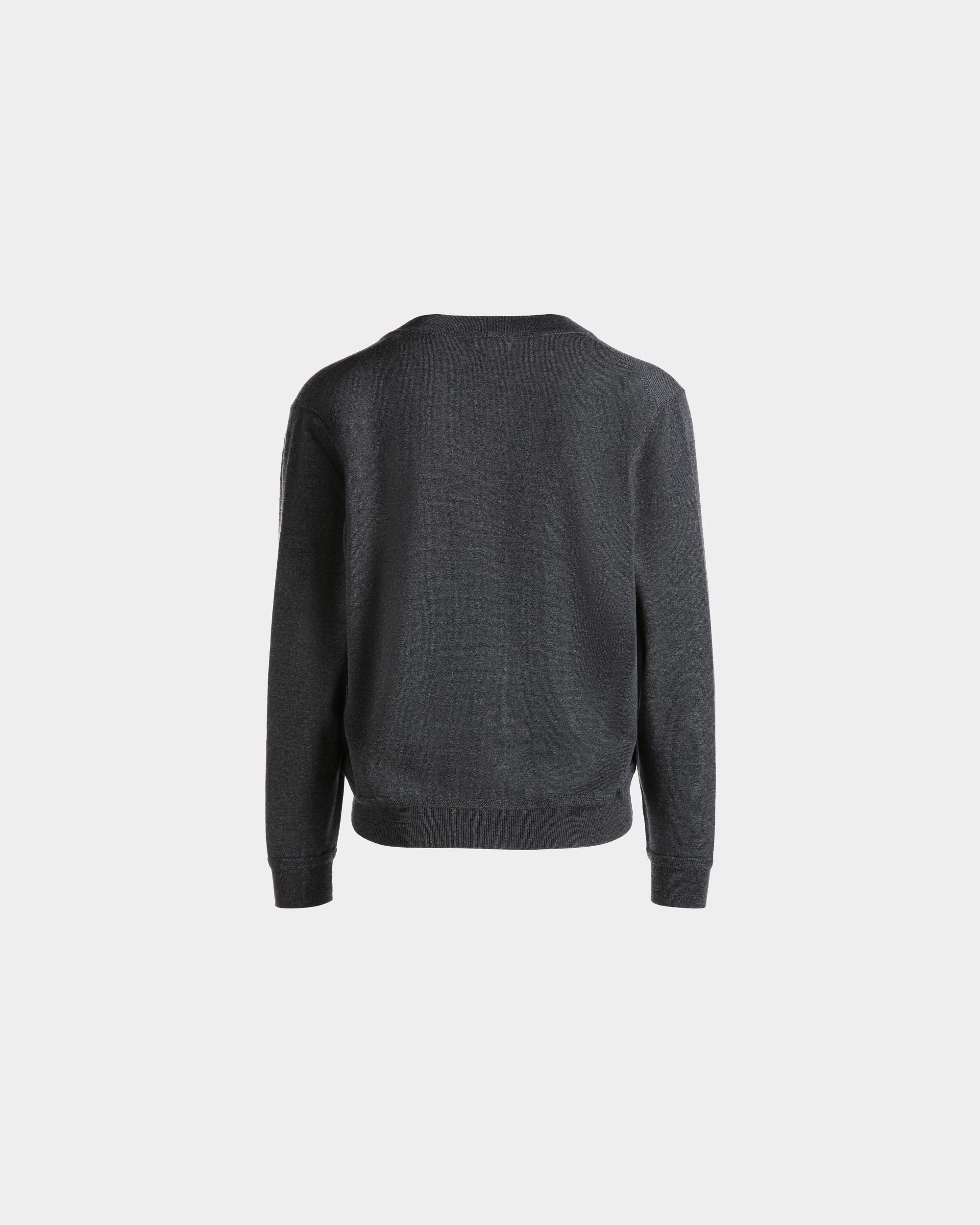Cárdigan De Lana Gris Oscuro Con Logo Bally Crest - Hombre - Bally - 03