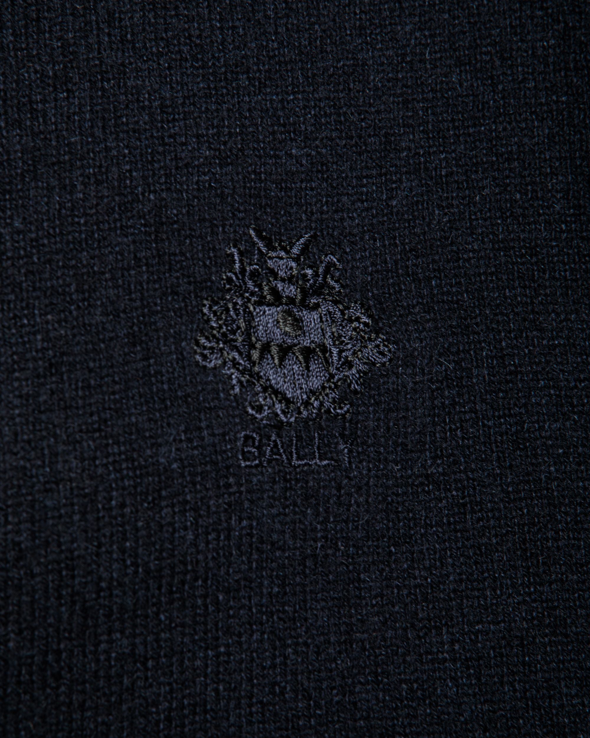 Cardigan With a Bally Crest in Navy Blue Cashmere - Hombre - Bally - 02