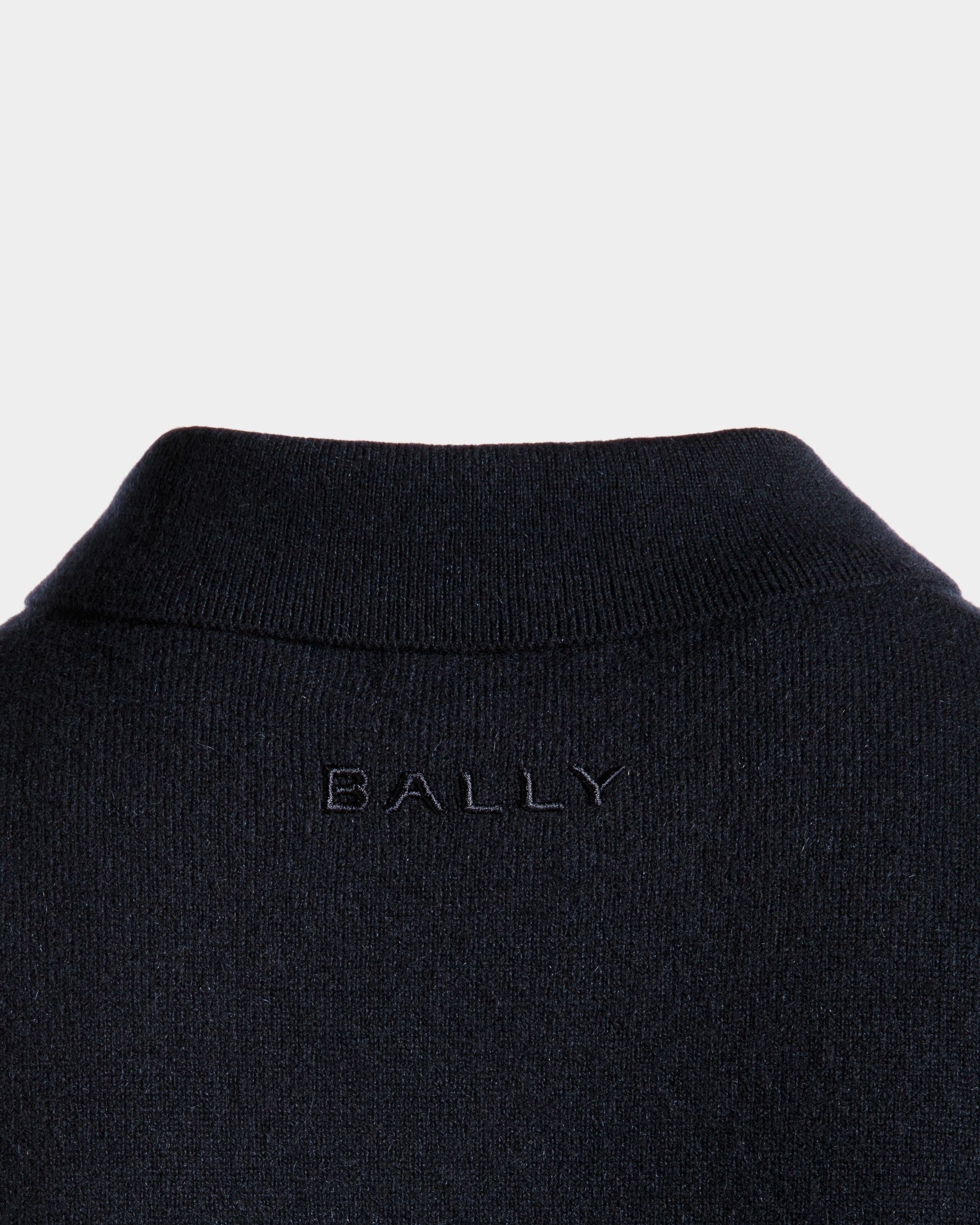Long Sleeve Shirt With Logo In Navy Blue Cashmere - Men's - Bally - 04