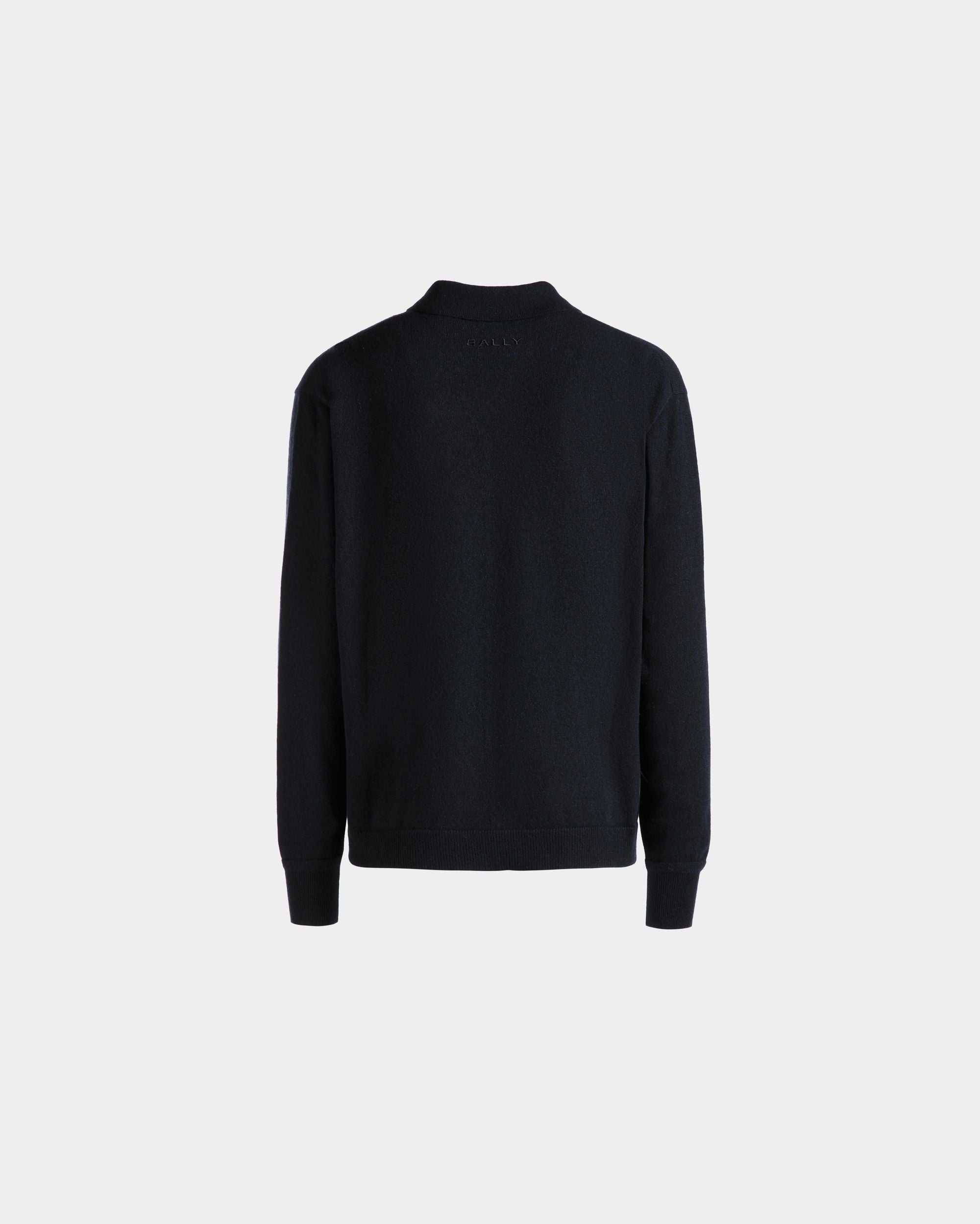 Long Sleeve Shirt With Logo In Navy Blue Cashmere - Men's - Bally - 08